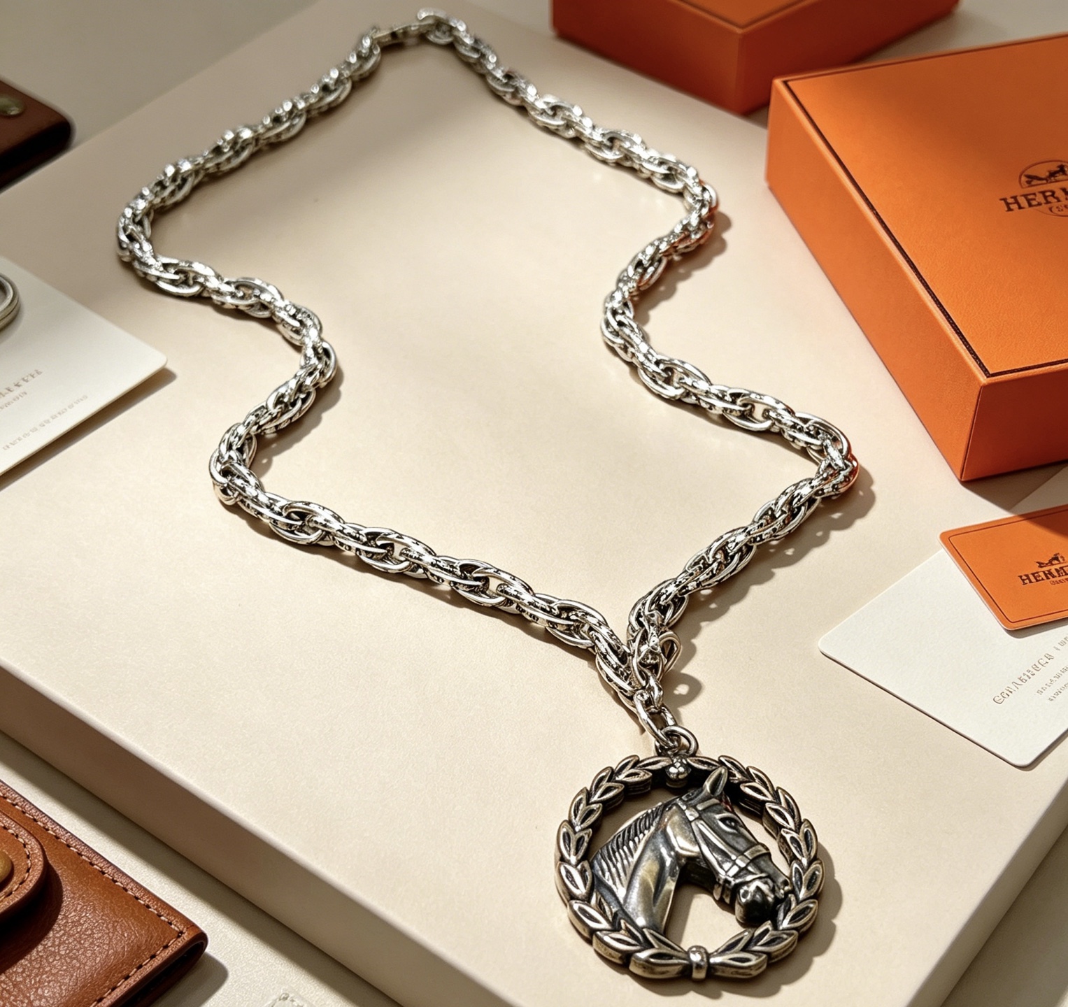 Hermès H pendant necklace, shown in the complete original source image set. 6