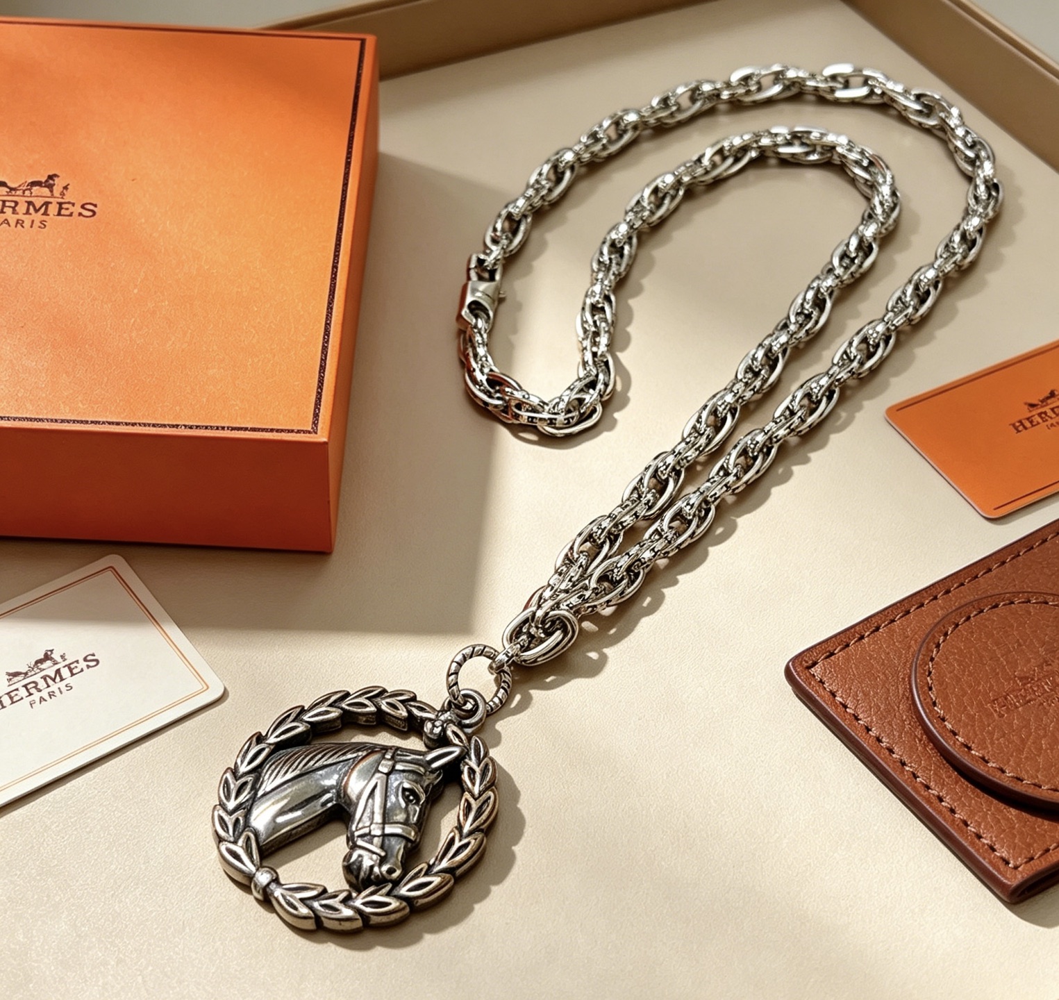Hermès H pendant necklace, shown in the complete original source image set. 4