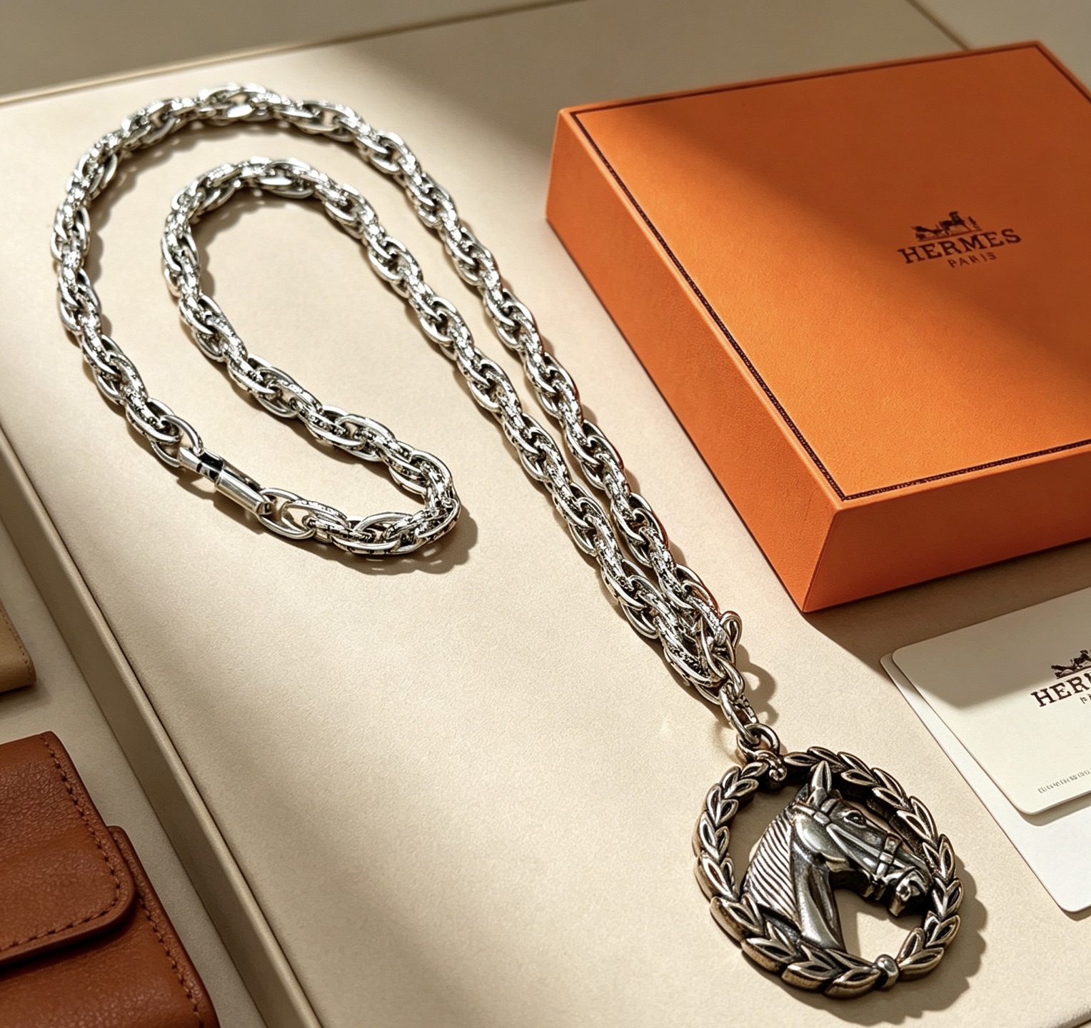 Hermès H pendant necklace, shown in the complete original source image set. 2