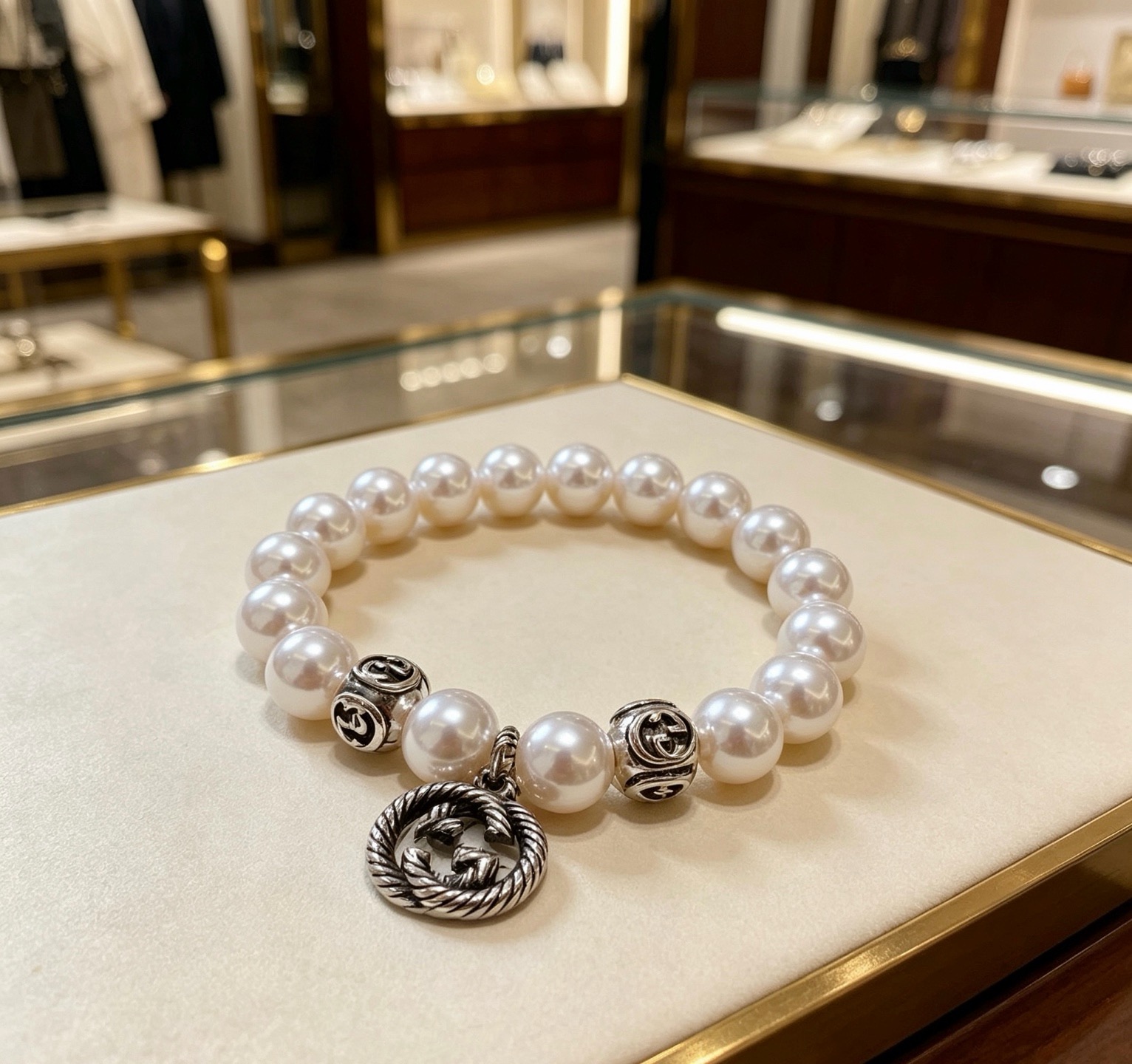 NO:896397,Batch Gucci bracelets for men and women. The latest pearl bracelets are of higher quality. Anger Forest series double-g pearl bracelets of the same style for celebrities. Size: 16-24 cm. Full and round pearls. Details are distressed. Non-market glossy version. Non-market ordinary ones. This model has been out. Best-selling model in Gucci. Very good to match clothes, high-quality jewelry, gucci, bracelet.19860909批 古驰手链男女同款 最新款珍珠手链档次更高明星同款Anger Forest系列双g珍珠手链 尺寸:16-24厘米 粒粒饱满圆润的珍珠 细节对版做旧处理 非市面亮面版型 非市面普通做这款一直在出 古驰里面热卖款 非常好搭配衣服,饰品精品,gucci,bracelet,Jewelry