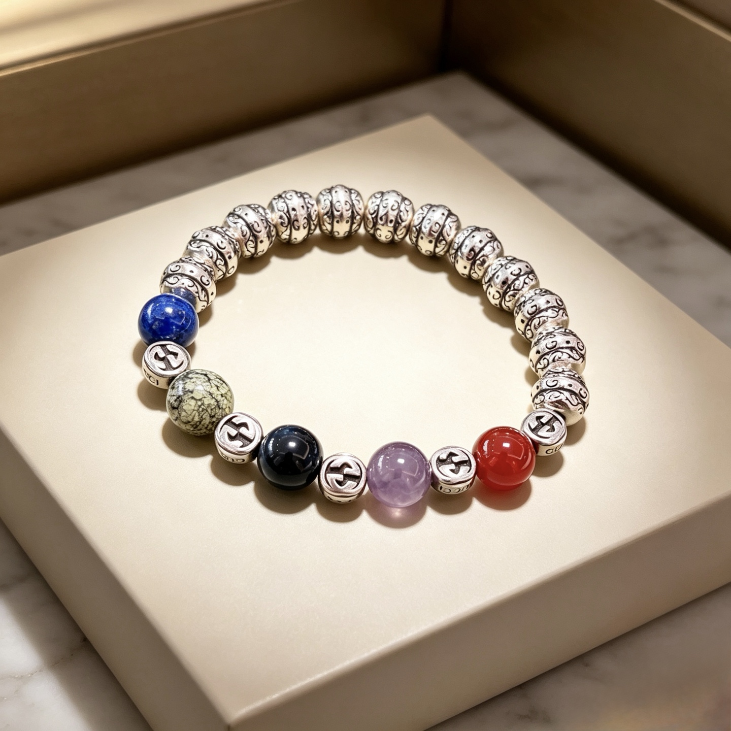 NO:896422,Batch Gucci bracelets for men and women. The latest natural stone eight-jewel bracelet is of higher quality. The same style as the Anger Forest series double G agate bracelet for celebrities. Size: 16-24 cm. The details are distressed. The shiny version is not available in the market. It is not commonly made in the market. This model has been released. It is a best-selling model in Gucci. It goes well with clothes, fine jewelry, gucci, and bracelets.19860909批 古驰手链男女同款 最新款天然石八宝石手链档次更高明星同款Anger Forest系列双g玛瑙手链 尺寸:16-24厘米 细节对版做旧处理 非市面亮面版型 非市面普通做这款一直在出 古驰里面热卖款 非常好搭配衣服,饰品精品,gucci,bracelet,Jewelry
