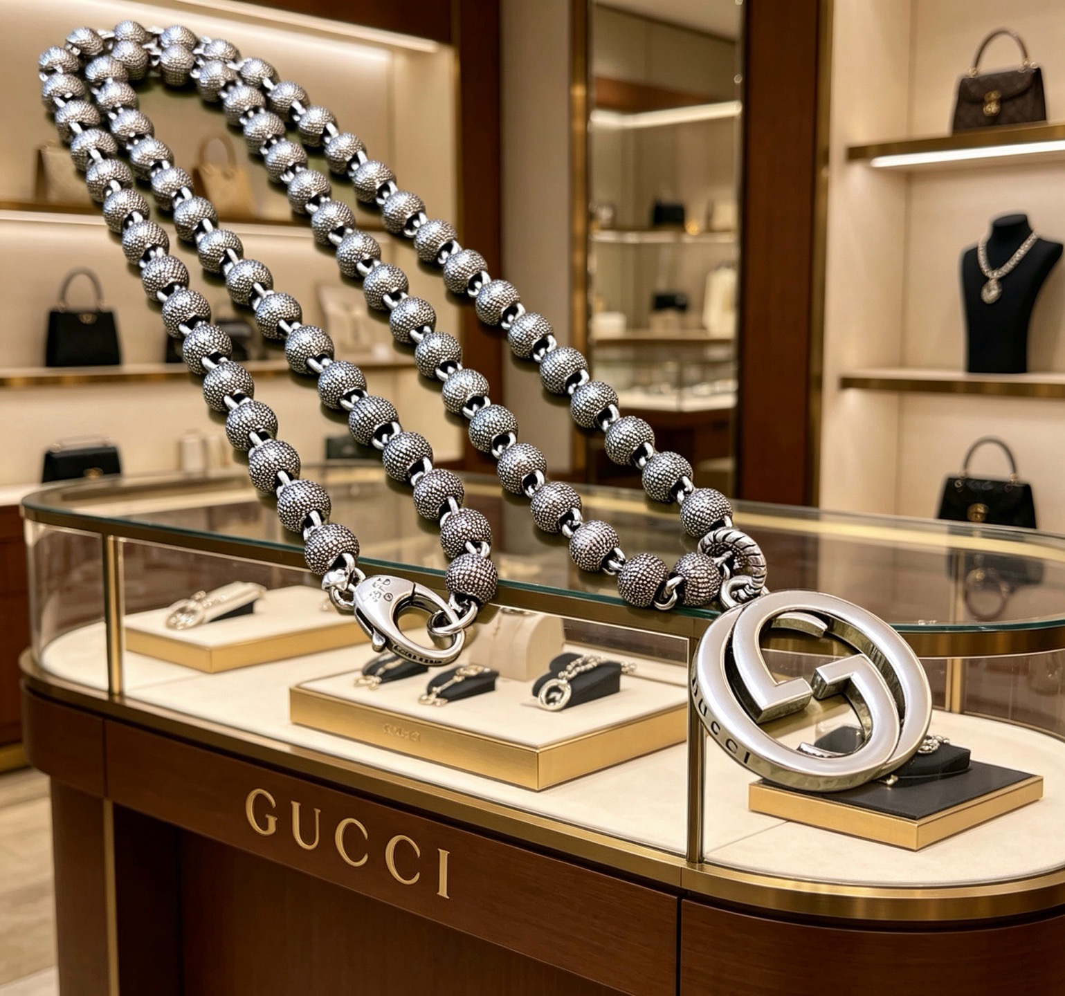 奢华款)Gucci古驰项链最新款链条档次更高 2