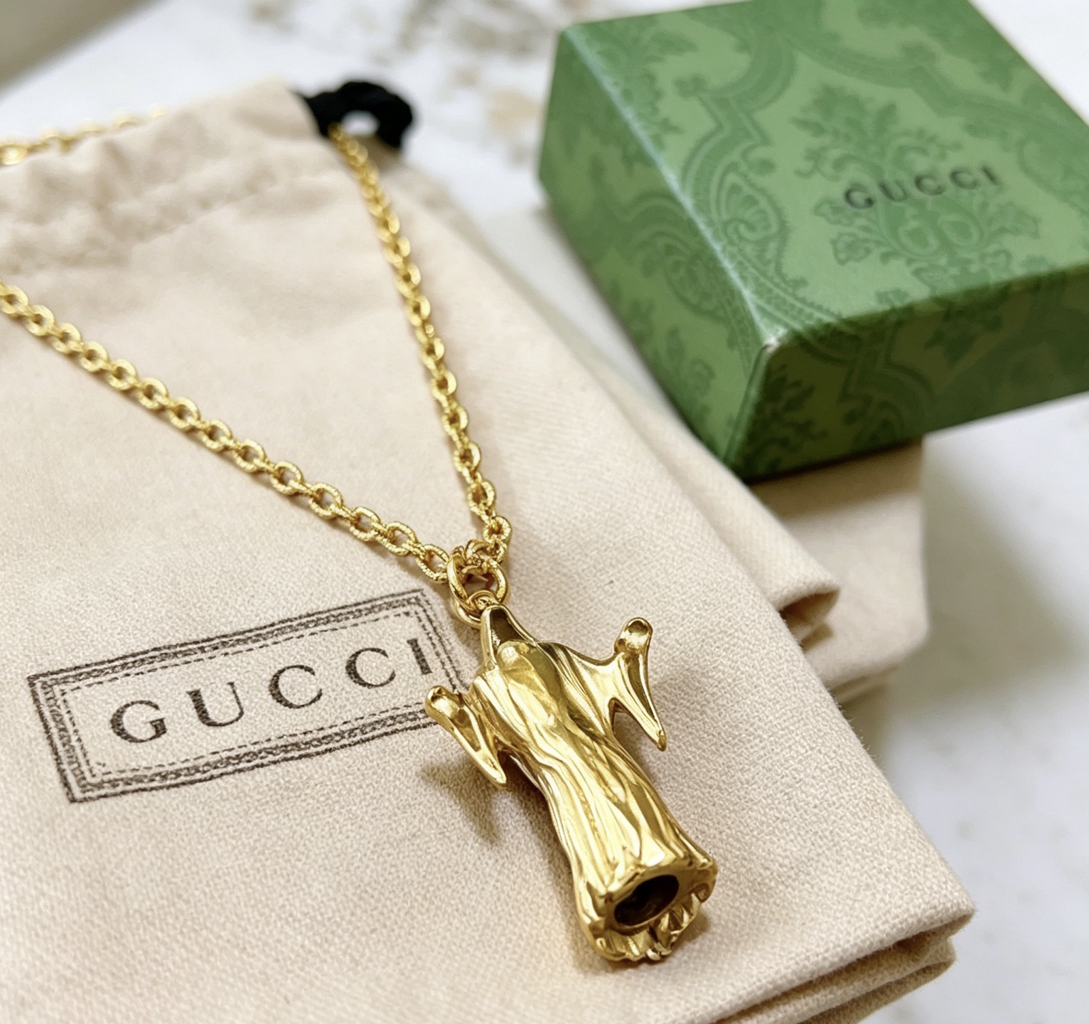 古驰 Gucci 传世高定珠宝耳环项链戒指首饰 #578D43D5 9