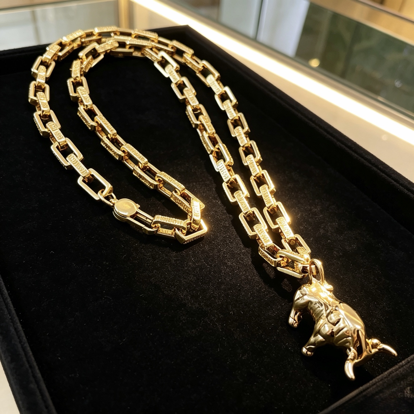 Gucci Anger Forest Bull Pendant Necklace necklace gold-tone metal no accent stones 50cm