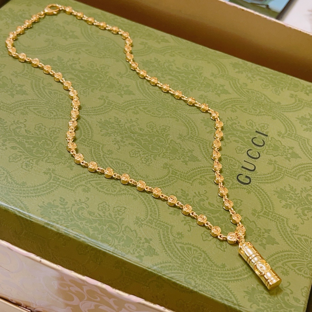 Gucci Anger Forest Bamboo Pendant necklace gold-tone metal 50cm