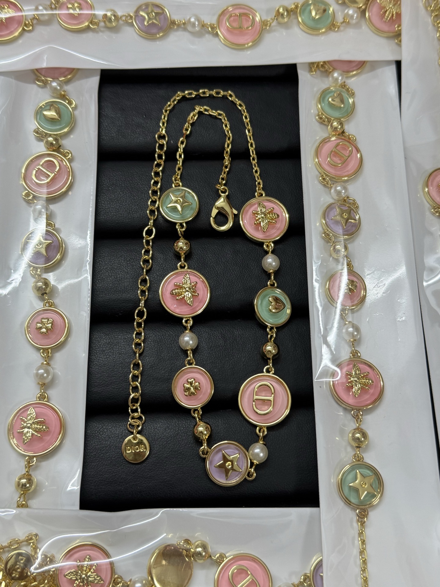 NO:104219,Dior's new color resin round multi-element necklace, Dior necklace, dior, dior, necklace19860909迪奥新款彩色树脂圆形多元素项链,Dior项链,dior,dior,necklace,Jewelry