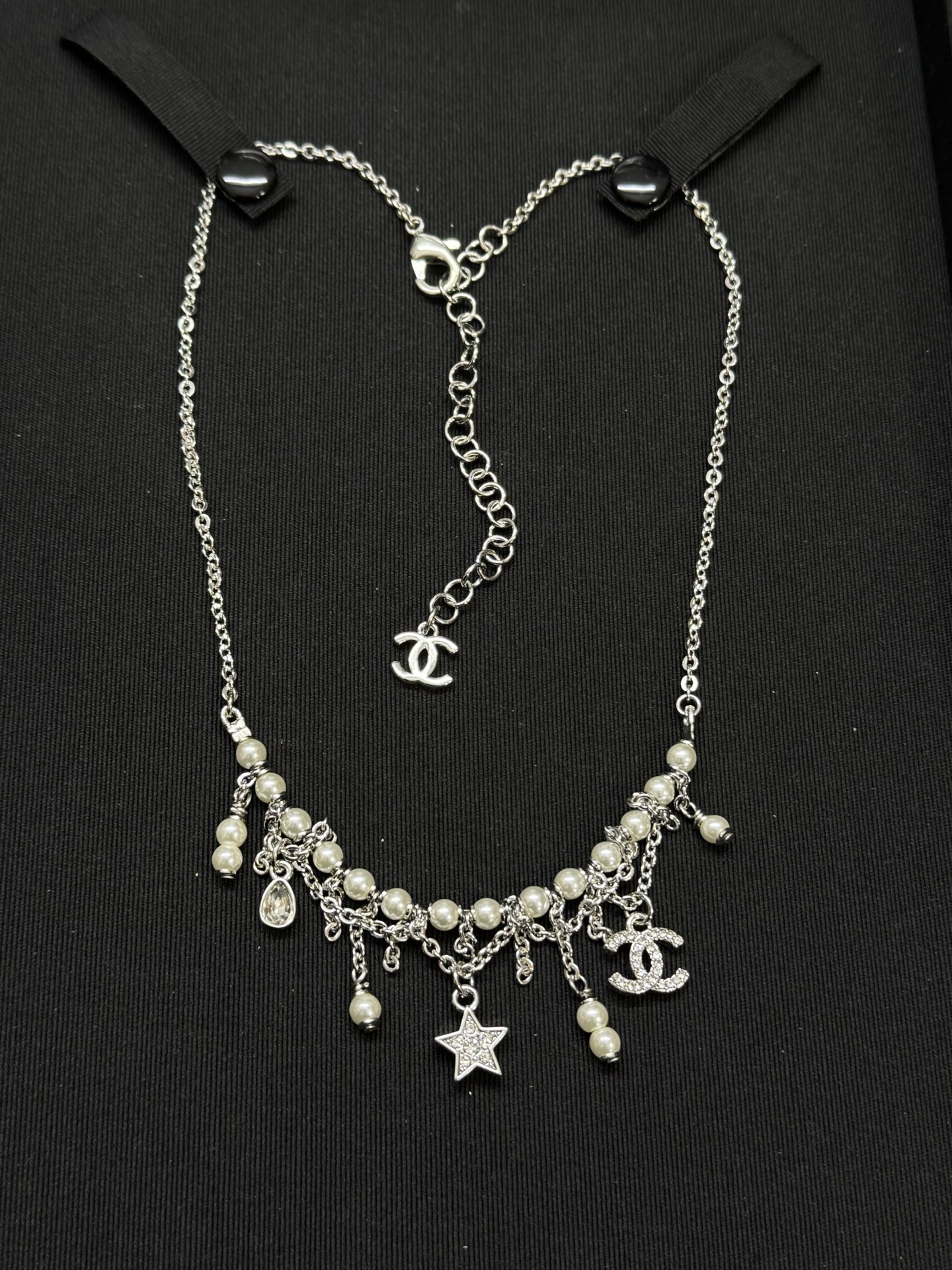 NO:677991,Xiaoxiang's new heavy industry tassel five-pointed star double c chain pearl necklace, Chanel necklace, chanel, necklace19860909小香新款重工流苏五角星双c链条珍珠项链,香奈儿项链,chanel,necklace,Jewelry