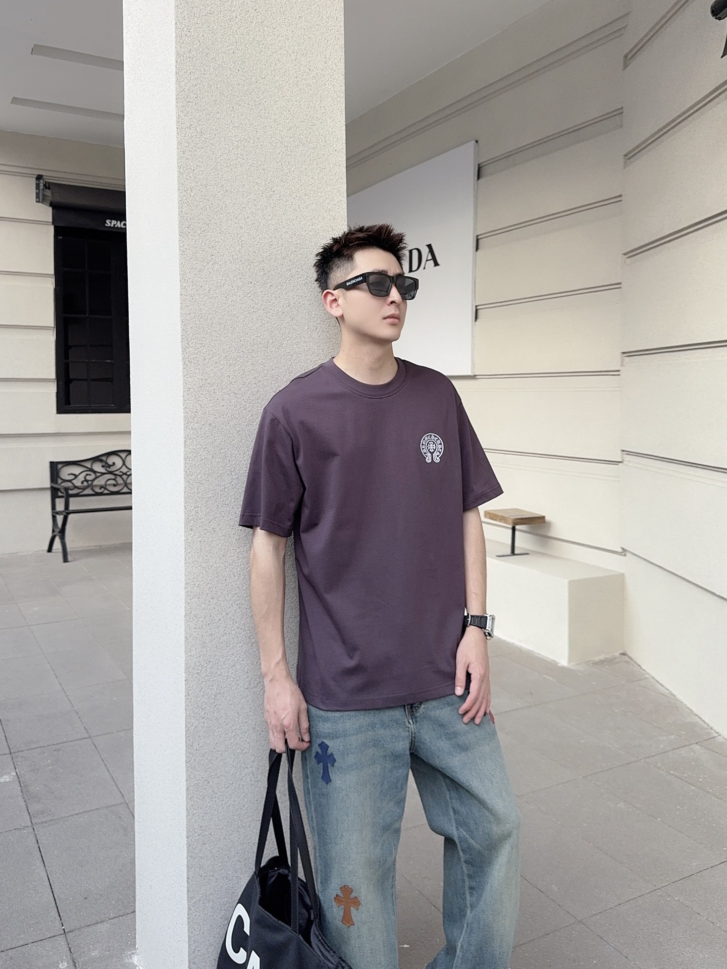 NO:744533,Chrome Hearts 2026 Spring and Summer New Style-Micro Wide Version Fabric Pure Cotton Color Black White Purple Size M-2XL Item No. 182,,chrome hearts,19860909克罗心 2026 春夏新款-微阔版 面料纯棉 颜色黑色 白色 紫色 尺码M-2XL 货号182,,chrome hearts,,Men's clothing