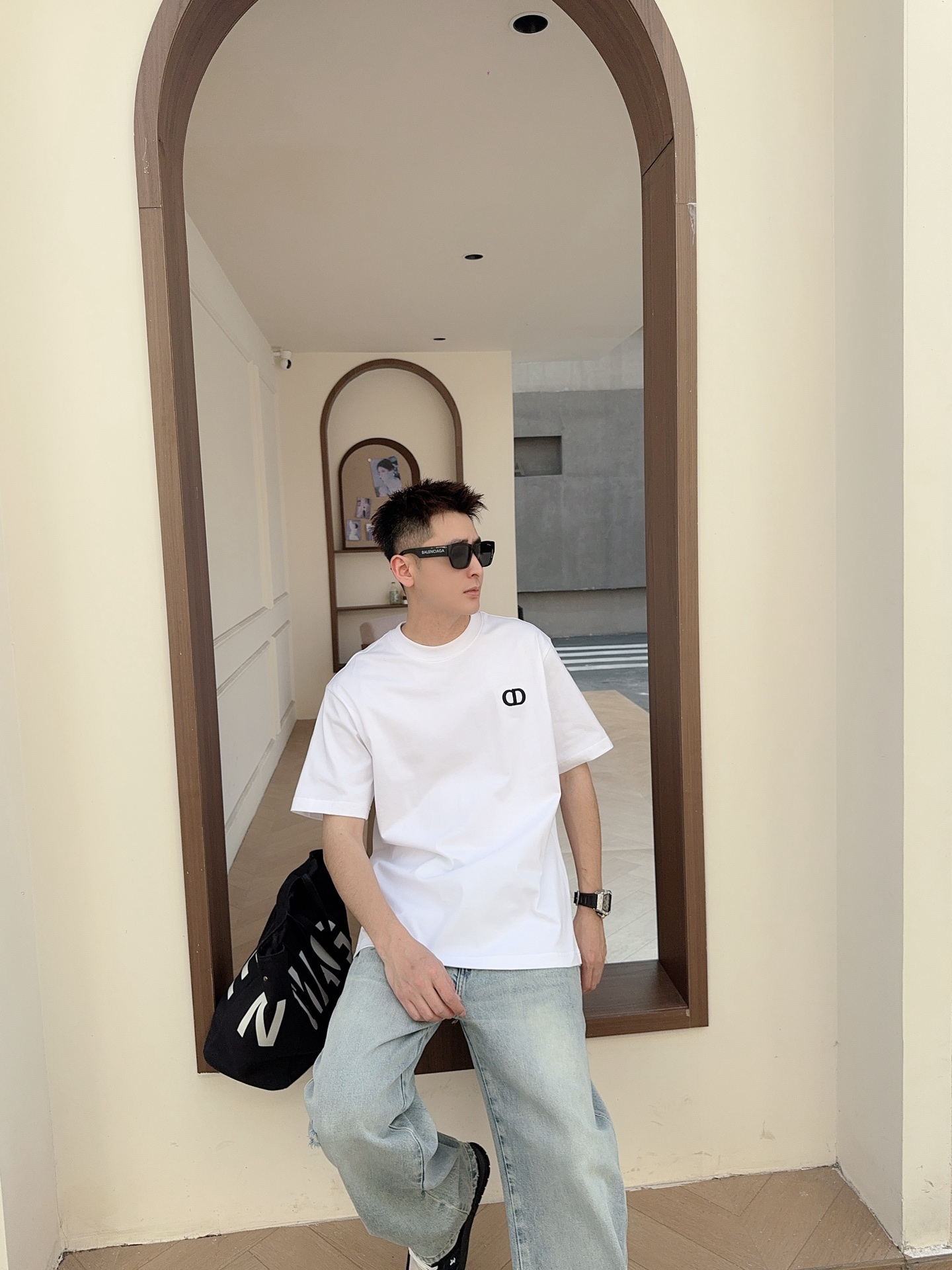 NO:744558,Dior 2026 Spring and Summer New Style-Micro Wide Version Fabric Pure Cotton Color Black White Size M-2XL Item No. 186,,dior,19860909迪奥 2026 春夏新款-微阔版 面料纯棉 颜色黑色 白色 尺码M-2XL 货号186,,dior,,Men's clothing