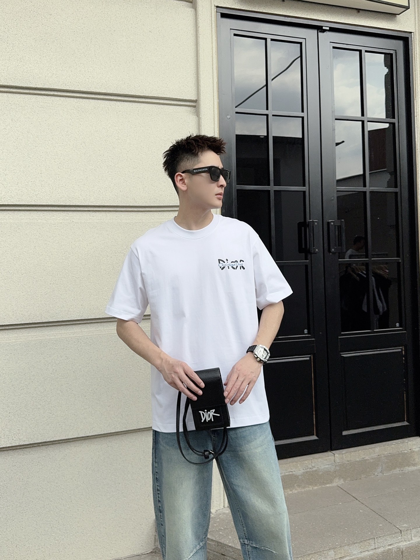 NO:744523,Dior 2026 Spring and Summer New Style-Micro Wide Version Fabric Pure Cotton Color Black White Size M-2XL Item No. 191,,dior,19860909迪奥 2026 春夏新款-微阔版 面料纯棉 颜色黑色 白色 尺码M-2XL 货号191,,dior,,Men's clothing