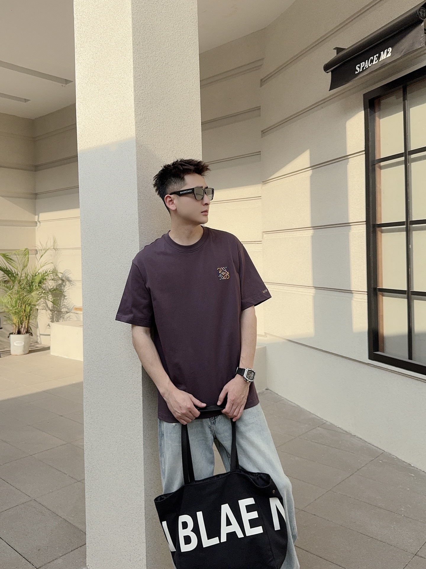 NO:744554,Loewe 2026 Spring and Summer New Style-Micro Wide Version Fabric Pure Cotton Color Black White Pink Purple Size M-2XL Item No. 197,,loewe,19860909罗意威 2026 春夏新款-微阔版 面料纯棉 颜色黑色 白色 粉色 紫色 尺码M-2XL 货号197,,loewe,,Men's clothing