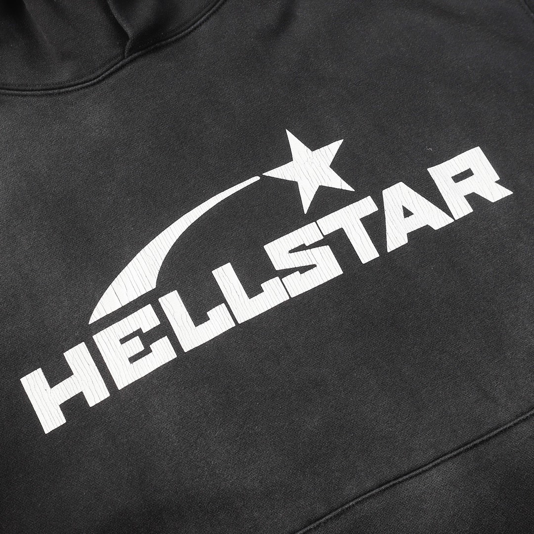 P105 Hellstar 地狱之星
美式系列潮 卫衣带帽子工艺字母绘图长袖

颜色：洗水黑色 
码数：S M L XL
