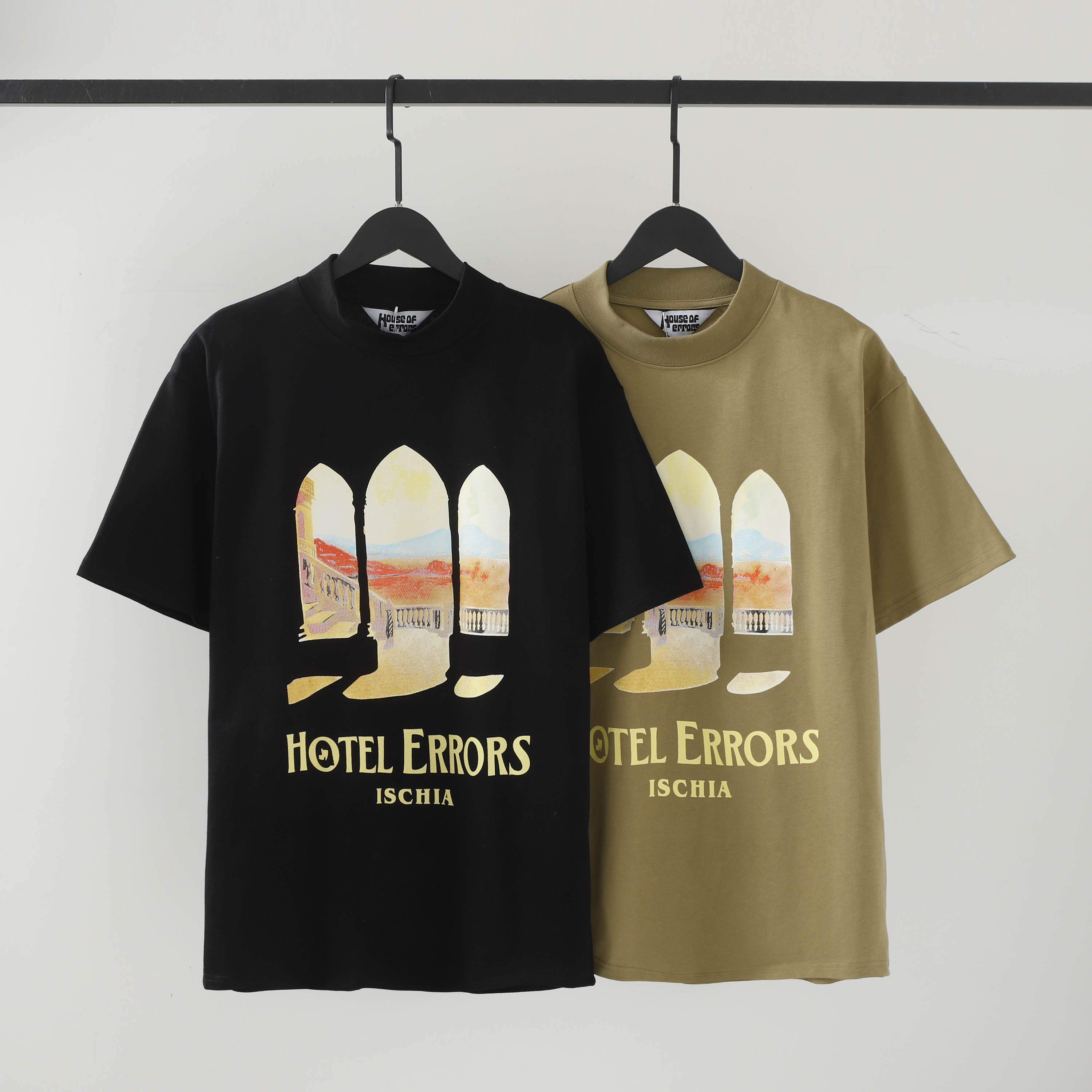 House of Errors New Eye of Truth Short Sleeves: Code ZAO D3291, Black Tan, Sizes S-XL. - 图片 1