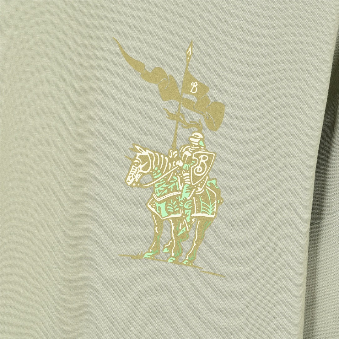 Burnerry/巴宝莉 25ss 战马徽标拼色发泡印花短袖T恤