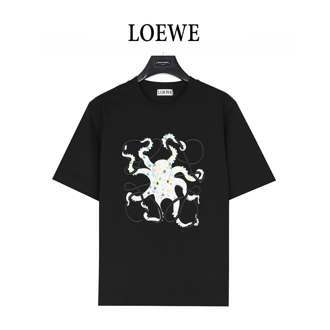 Loewe/罗意威 25ss 章鱼印花和Anagram 刺绣短袖T恤 T 恤为 LOEWE x Suna Fujita