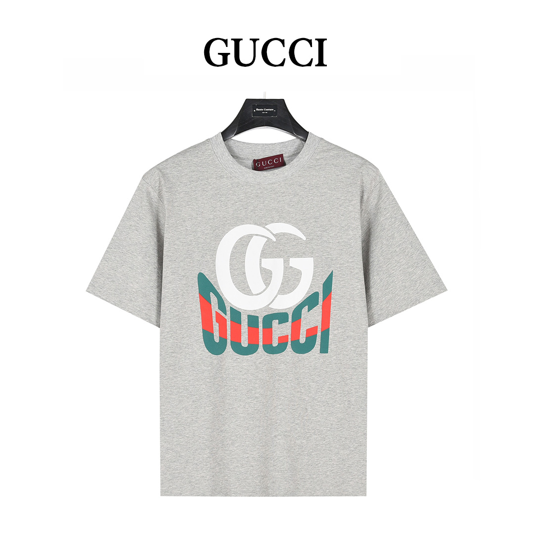 Gucci/古驰 25ss 双G印花及Gucci红绿发泡印花短袖T恤 Gucci/古驰 25ss 双G印花及Gucci红绿发泡印花短袖T恤
