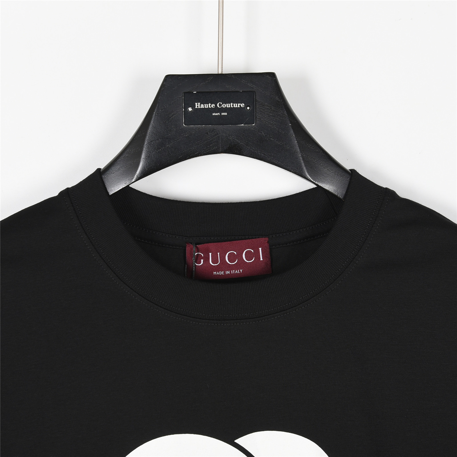 Gucci/古驰 25ss 双G印花及Gucci红绿发泡印花短袖T恤