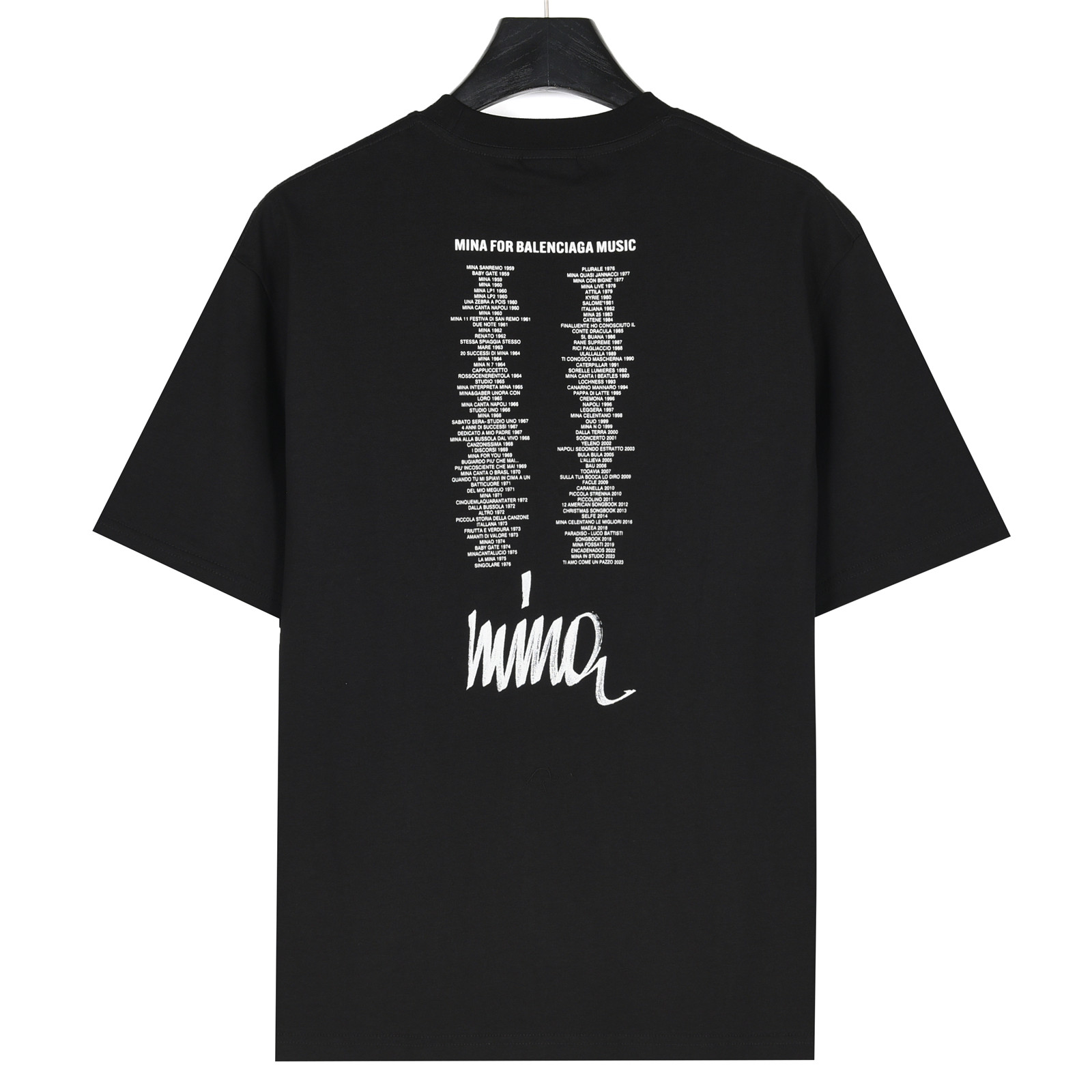 Balenciaga/巴黎世家 25ss Mina音乐系列 肖像及后被专辑印花廓形短袖T恤