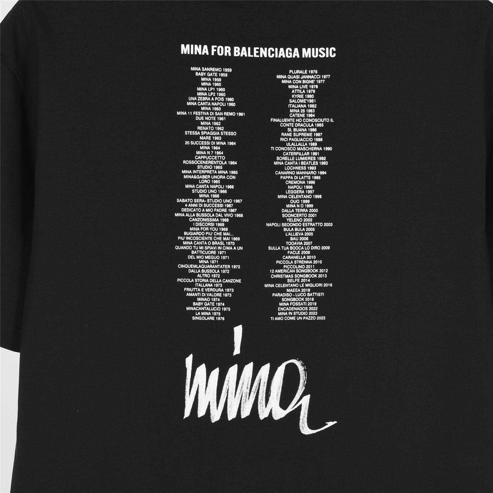 Balenciaga/巴黎世家 25ss Mina音乐系列 肖像及后被专辑印花廓形短袖T恤