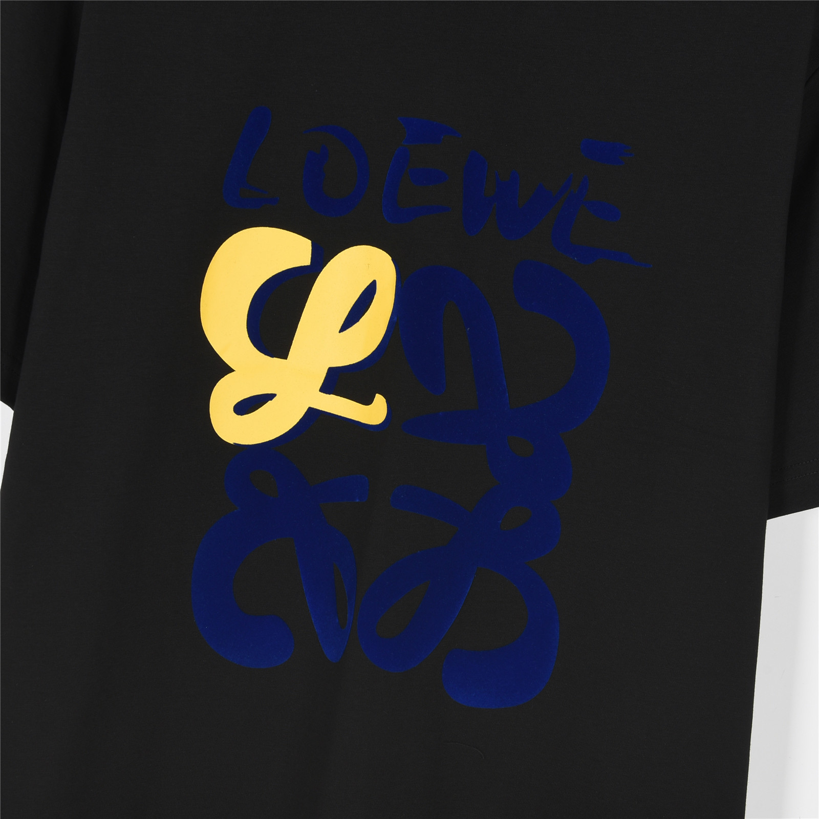 Loewe/罗意威 25ss 涂鸦彩绘植绒印花短袖T恤
