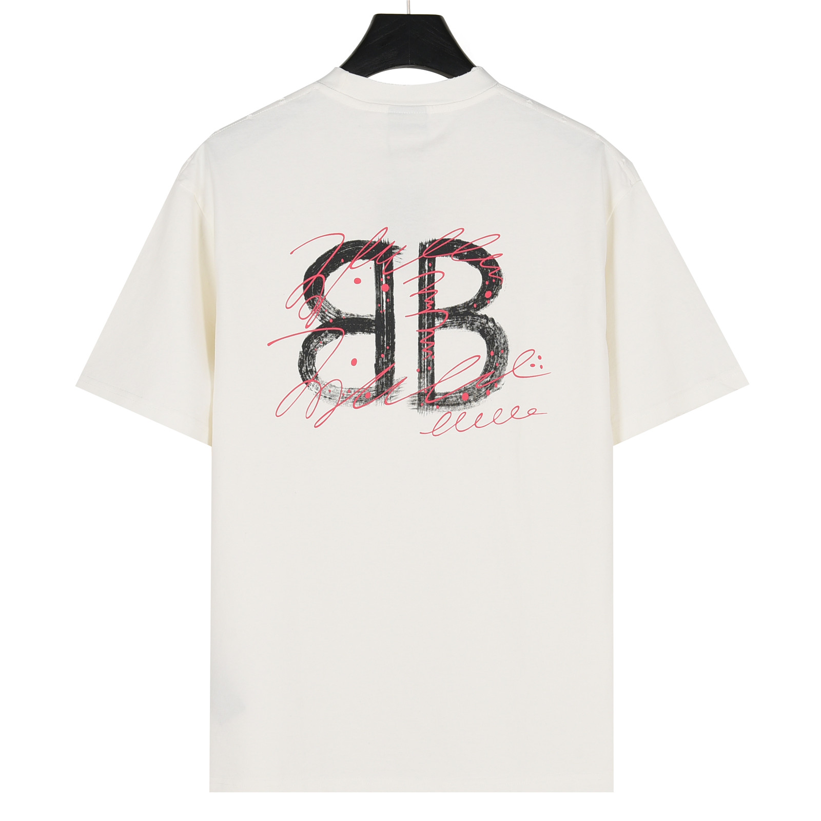 Balenciaga/巴黎世家 25ss 字母双B手绘水洗破洞短袖T恤