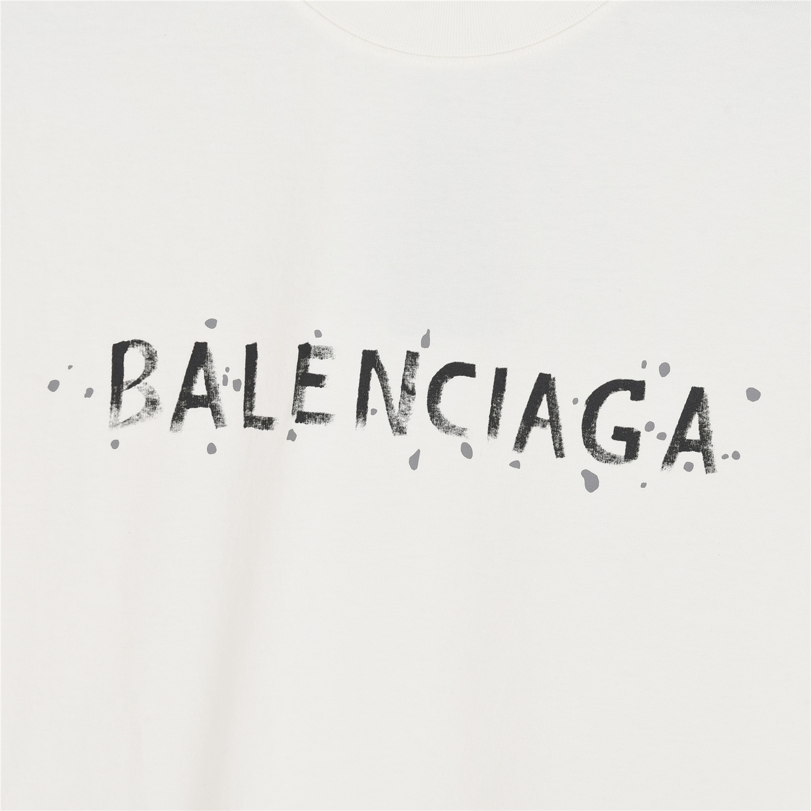 Balenciaga/巴黎世家 25ss 字母双B手绘水洗破洞短袖T恤