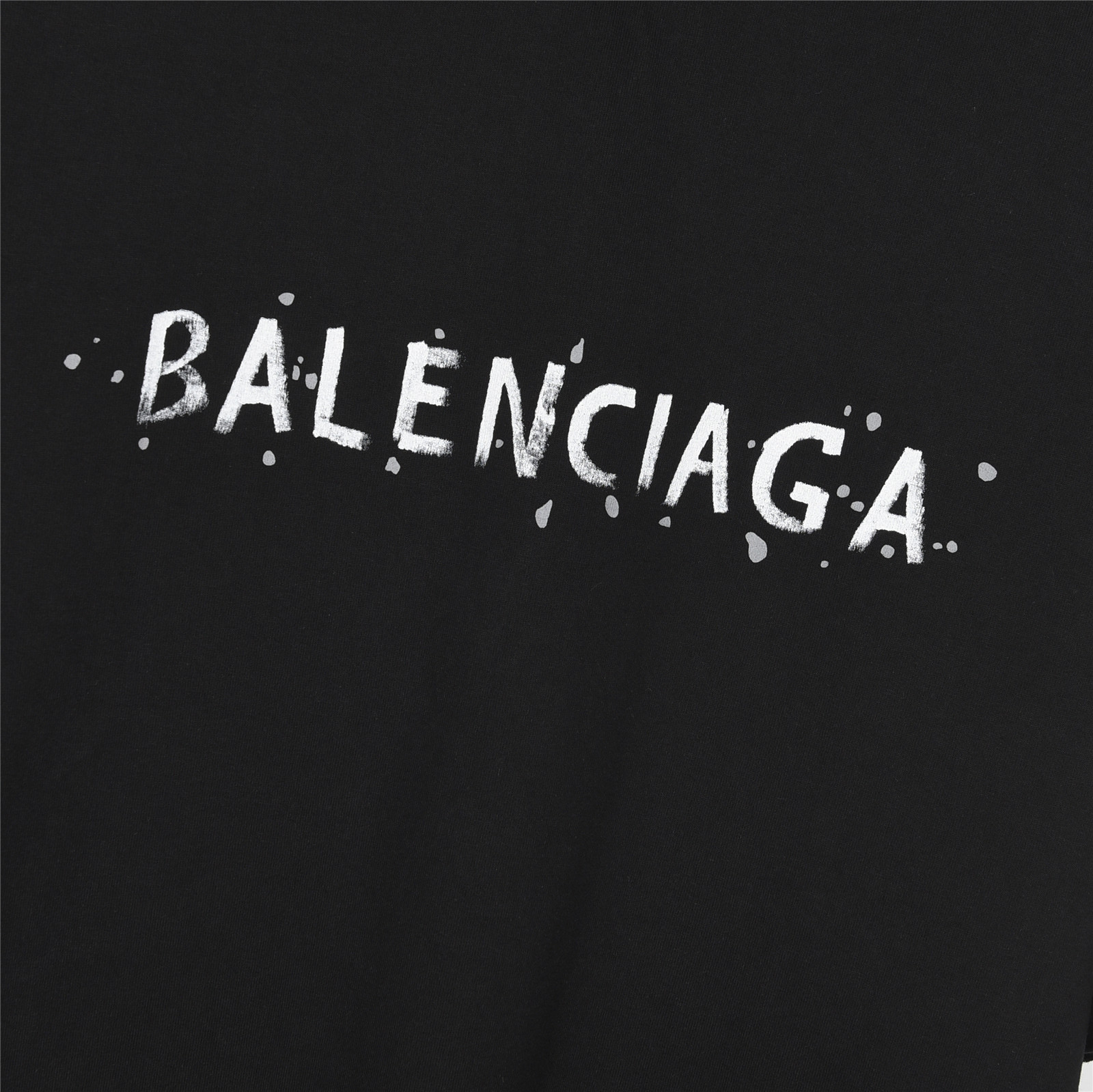 Balenciaga/巴黎世家 25ss 字母双B手绘水洗破洞短袖T恤