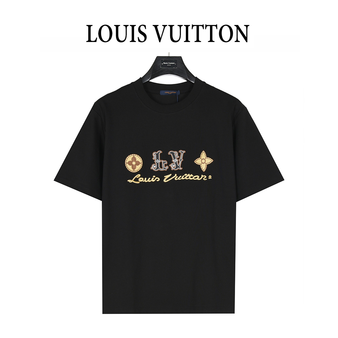 Louis Vuitton/路易威登 25ss 签名logo四叶草刺绣短袖T恤