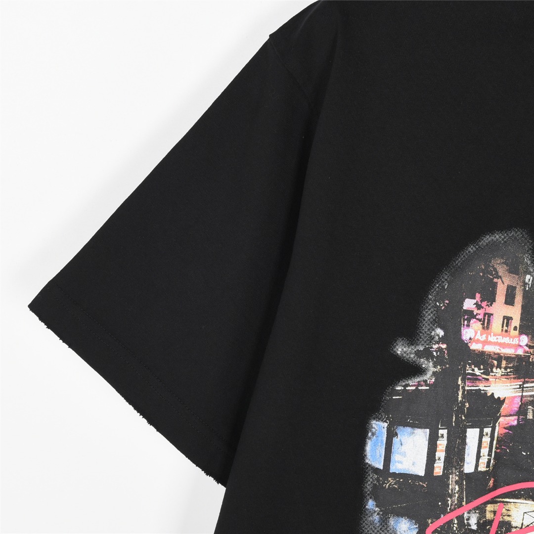 Balenciaga/巴黎世家 25ss Pigelle夜景限定水洗破洞短袖T恤 水洗黑-Chinese UA Cheap High Quatity Brand Clothes Bags handbags Sneakers wholesale wholesaler seller from China Factory suppliers Fashion Clothing Shoes best Quality Beautiful Price Balenciaga/巴黎世家 25ss Pigelle夜景限定水洗破洞短袖T恤 水洗黑