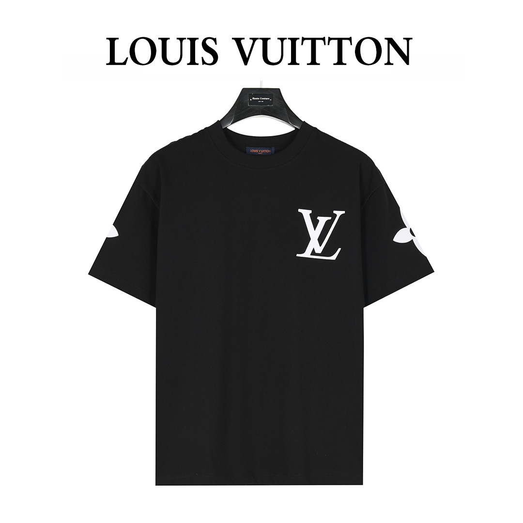 Louis Vuitton/路易威登 25ss 四叶草烫钻logo植绒短袖T恤
