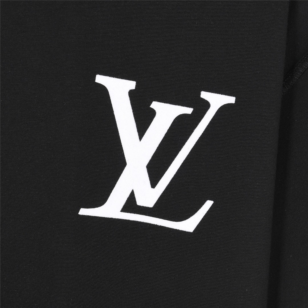 Louis Vuitton/路易威登 25ss 四叶草烫钻logo植绒短袖T恤