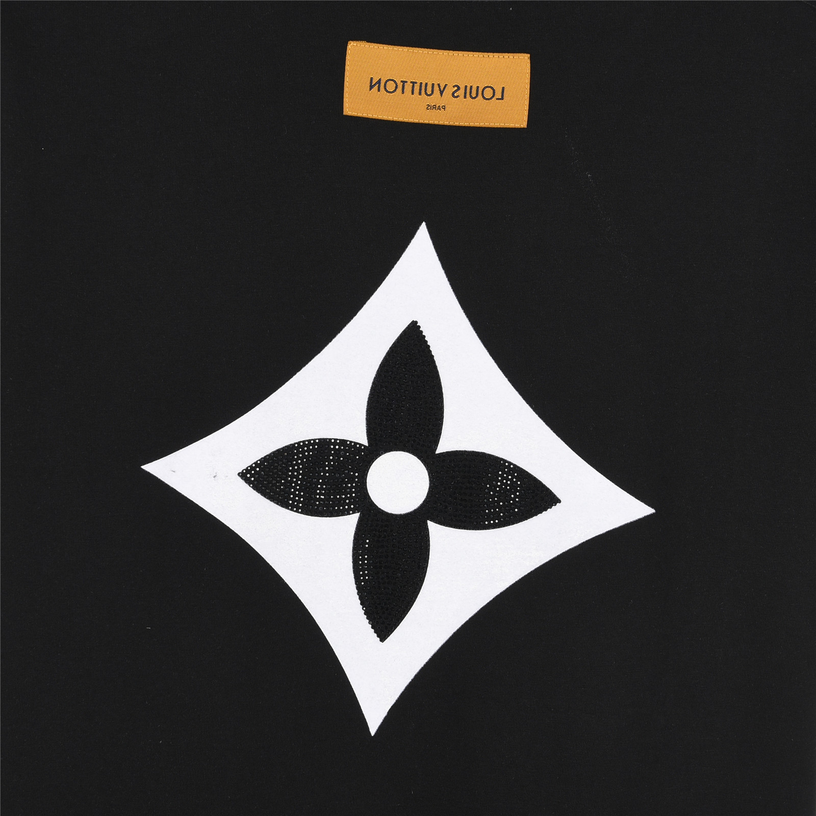 Louis Vuitton/路易威登 25ss 四叶草烫钻logo植绒短袖T恤