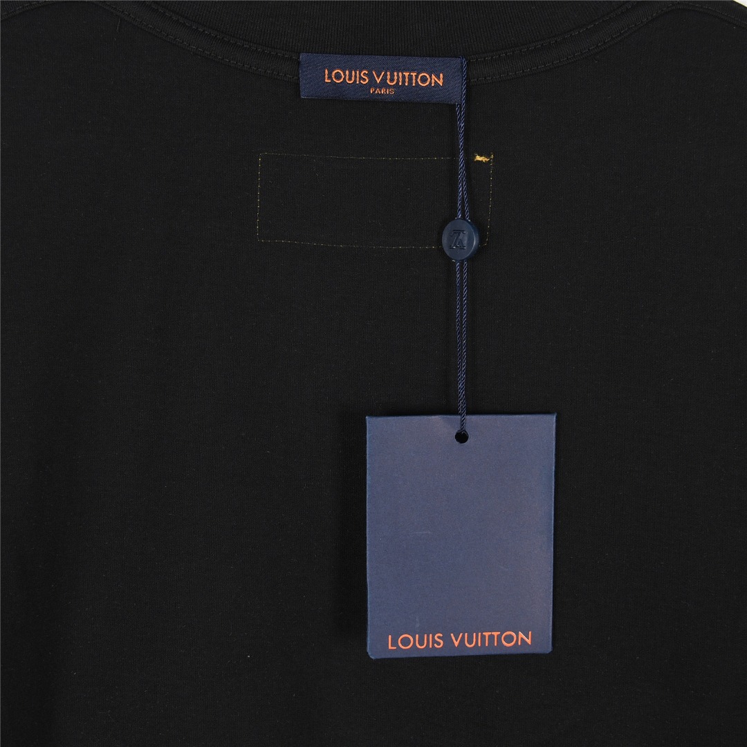Louis Vuitton/路易威登 25ss 四叶草烫钻logo植绒短袖T恤