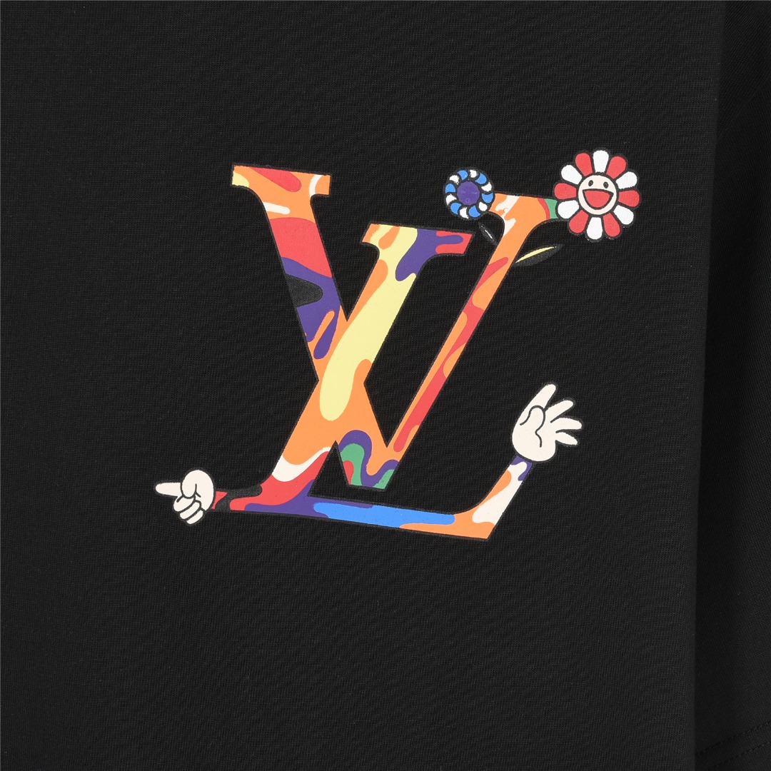 Louis Vuitton/路易威登 25ss 彩色涂鸦logo印花短袖T恤