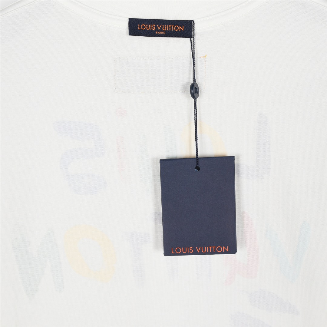 Louis Vuitton/路易威登 25ss 手绘彩色logo涂鸦短袖T恤黑色 白色-Chinese UA Cheap High Quatity Brand Clothes Bags handbags Sneakers wholesale wholesaler seller from China Factory suppliers Fashion Clothing Shoes best Quality Beautiful Price Louis Vuitton/路易威登 25ss 手绘彩色logo涂鸦短袖T恤黑色 白色