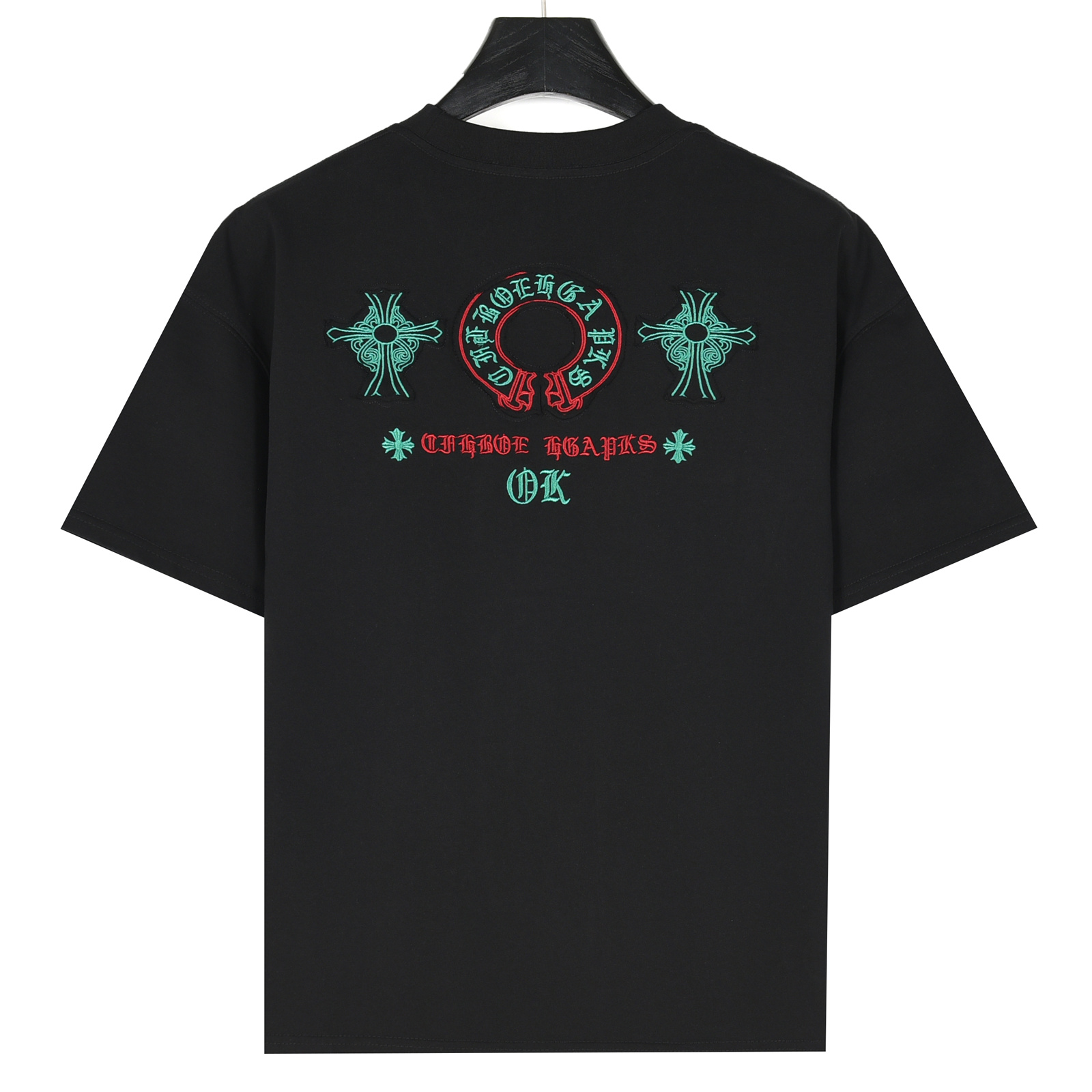 ChromeHearts/克罗心 25ss 重工贴布马蹄十字架刺绣短袖T恤
