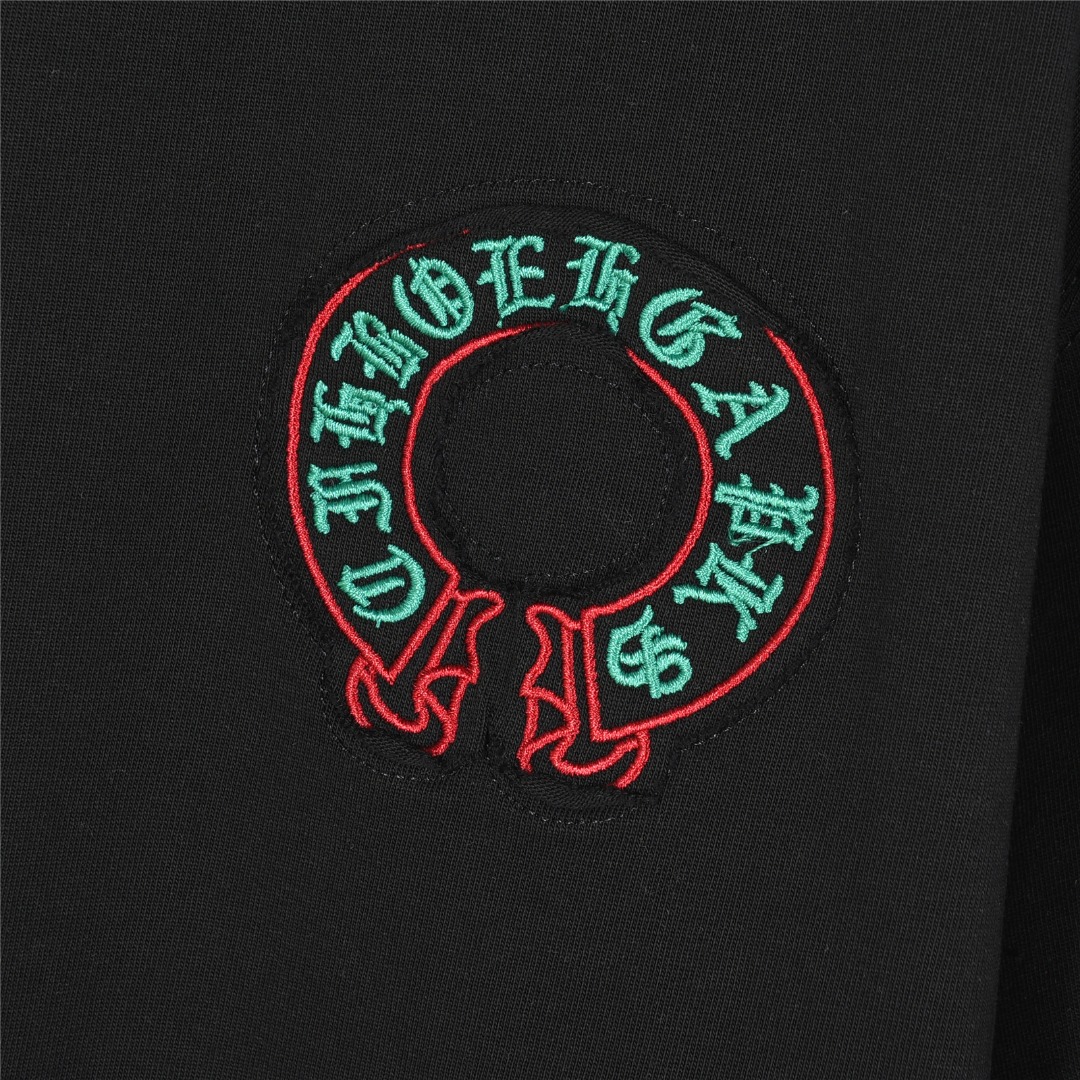 ChromeHearts/克罗心 25ss 重工贴布马蹄十字架刺绣短袖T恤