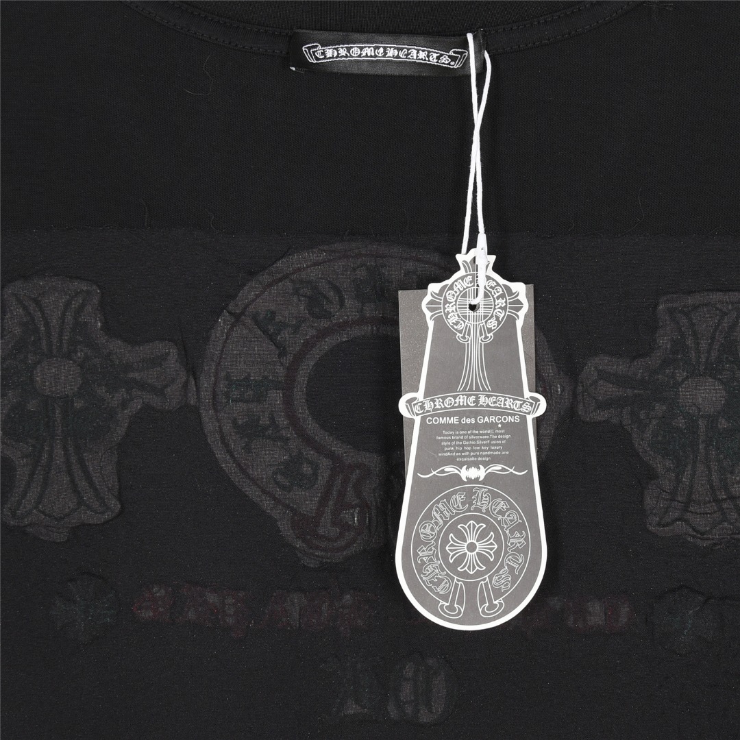 ChromeHearts/克罗心 25ss 重工贴布马蹄十字架刺绣短袖T恤