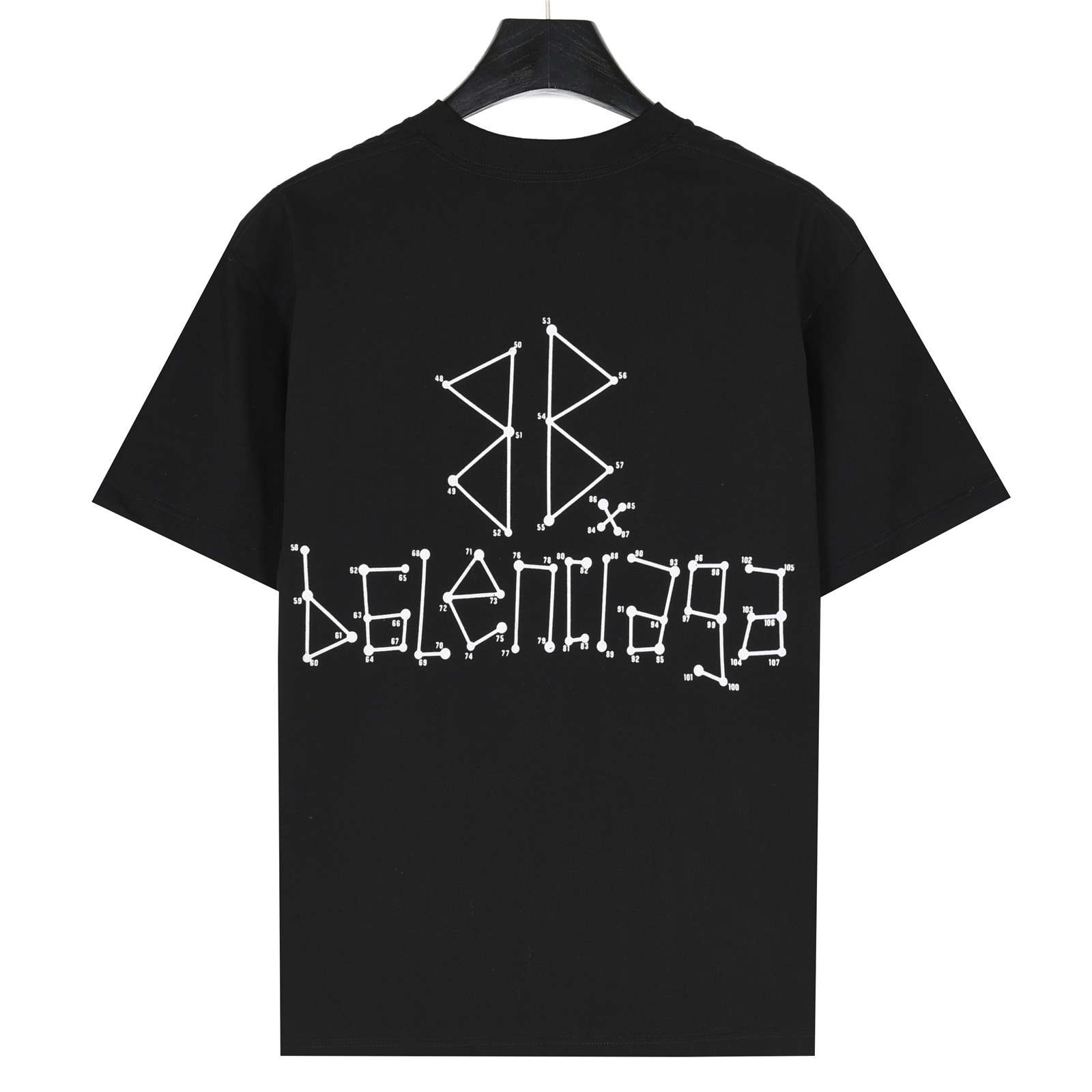 Balenciaga/巴黎世家 25ss 几何logo双B数字植绒短袖T恤
