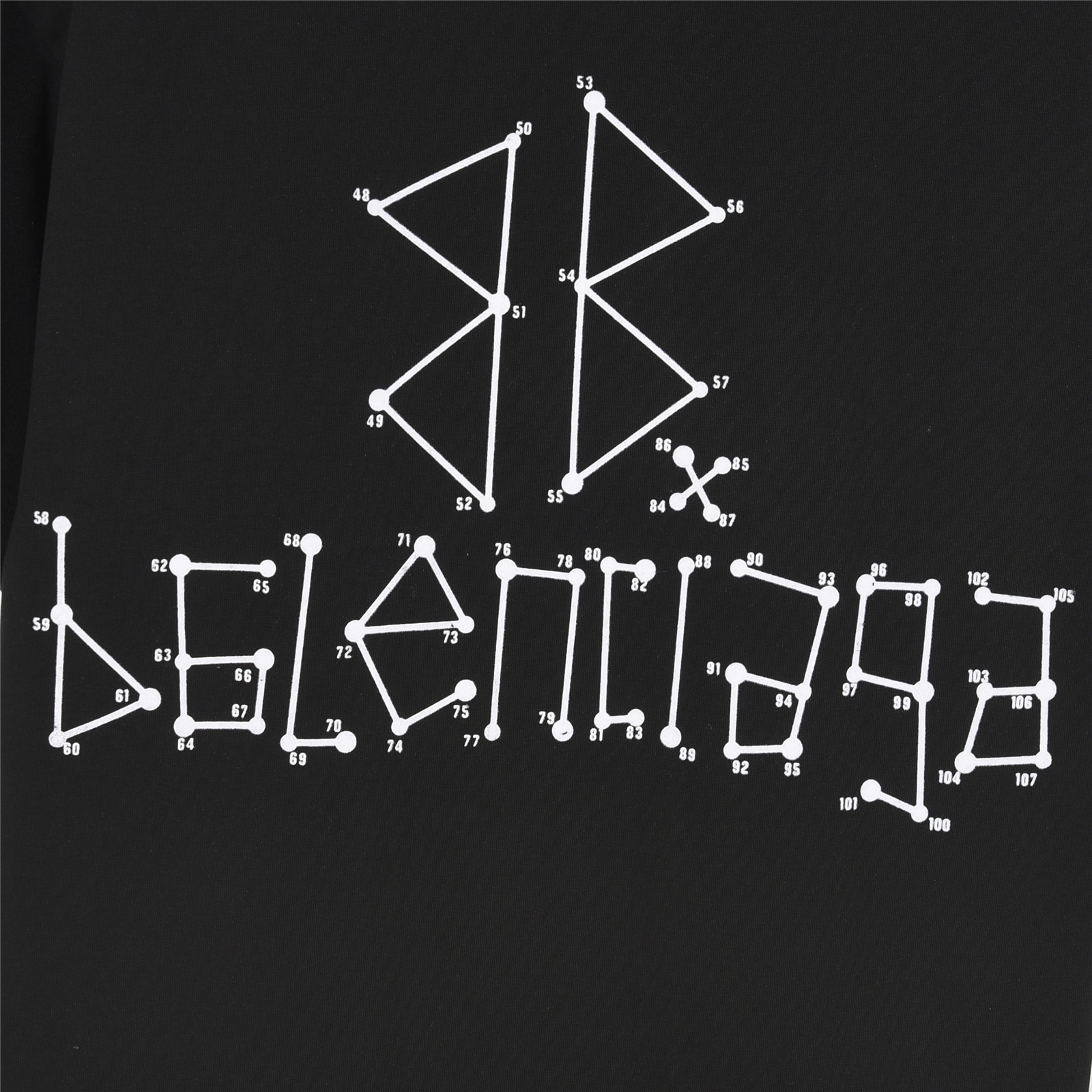 Balenciaga/巴黎世家 25ss 几何logo双B数字植绒短袖T恤