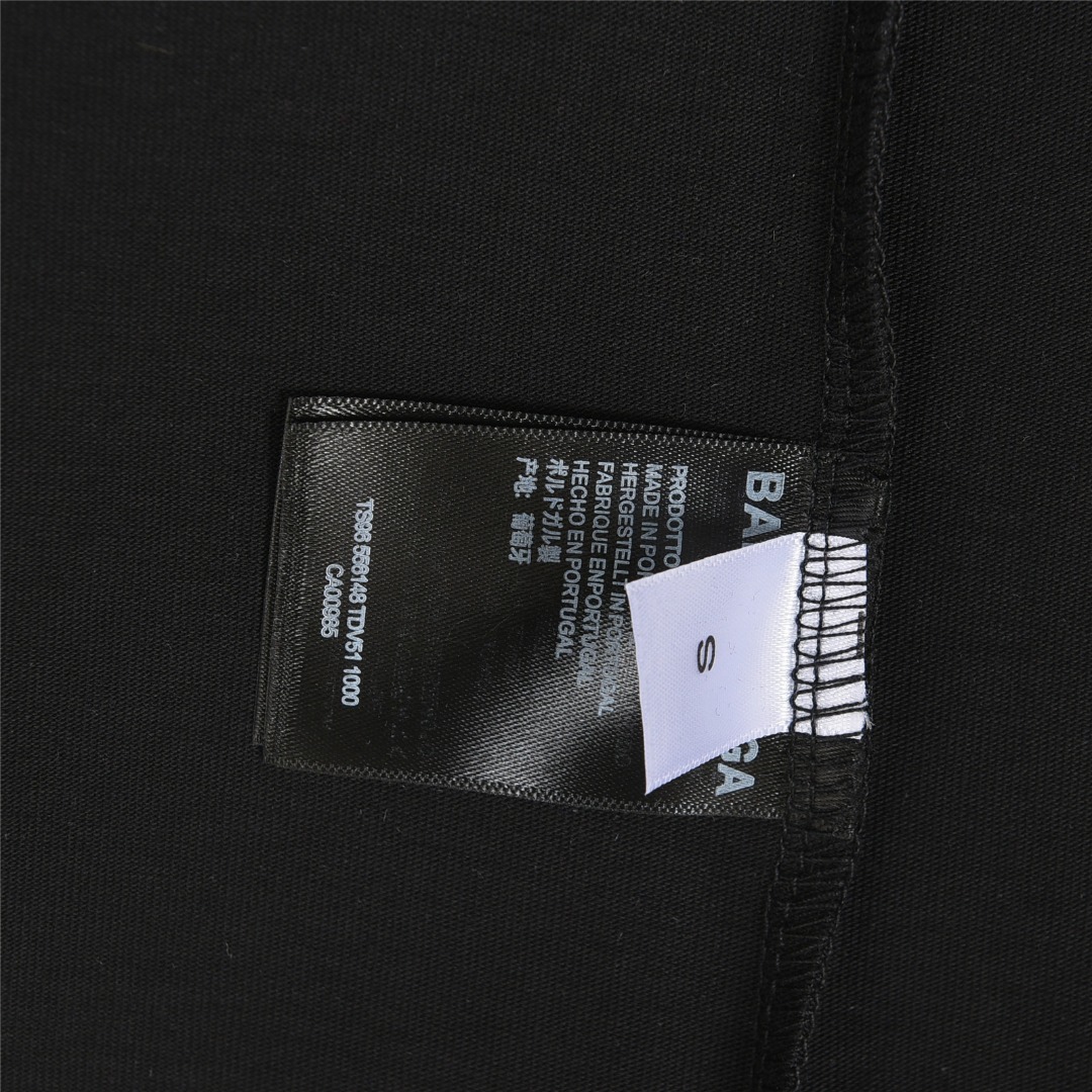 Balenciaga/巴黎世家 25ss 几何logo双B数字植绒短袖T恤
