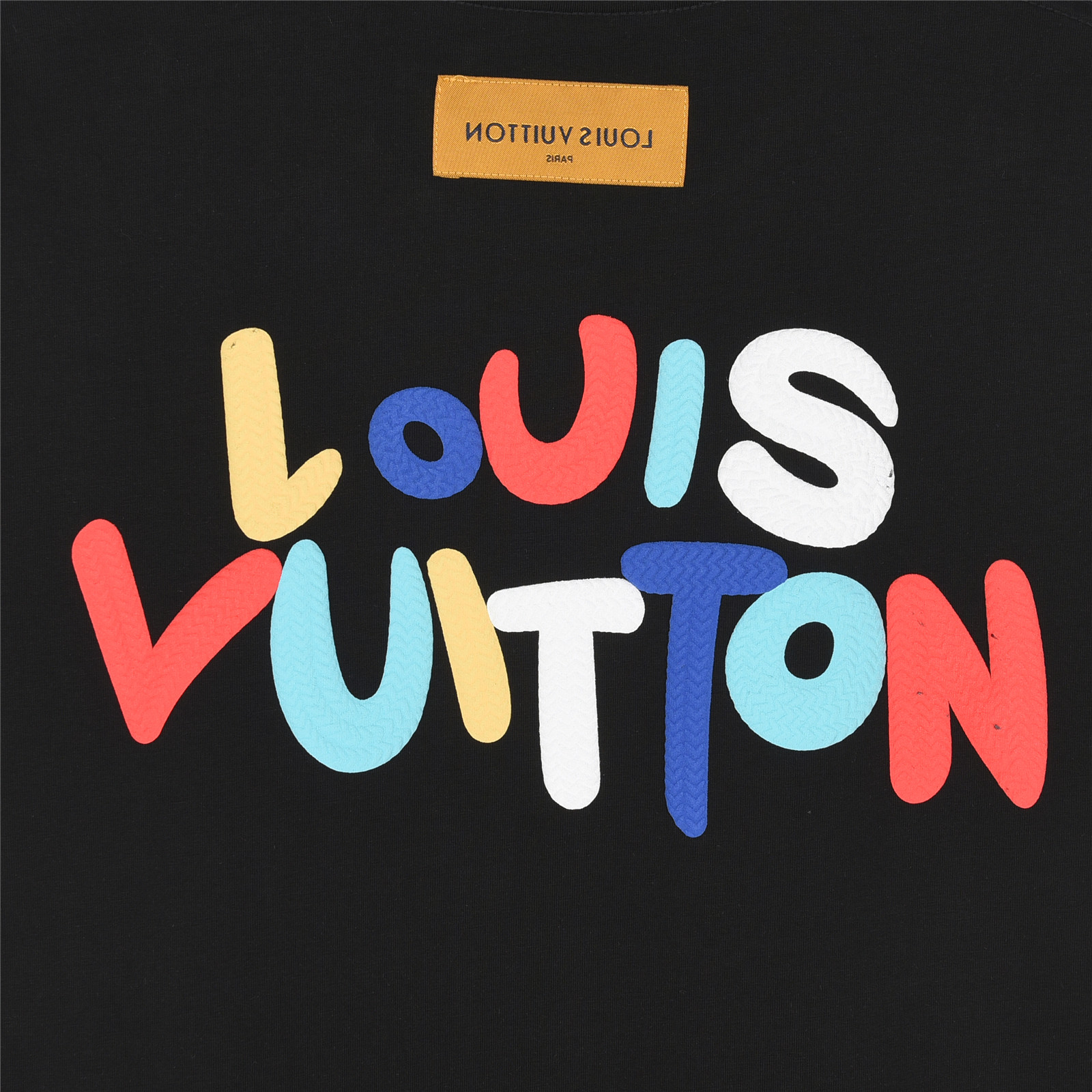 Louis Vuitton/路易威登 25ss 彩虹logo立体发泡印花短袖T恤 黑色 白色