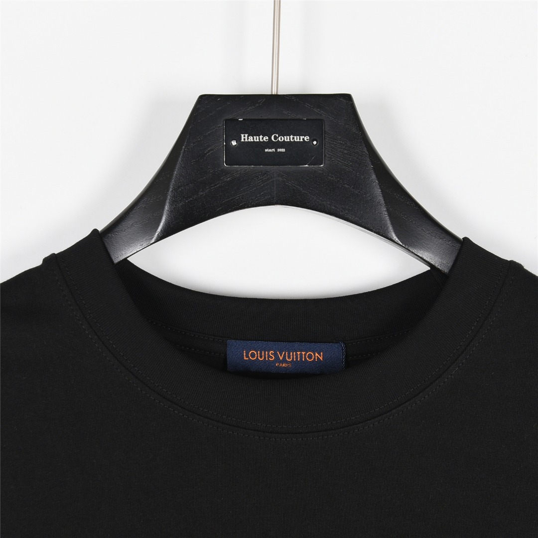 Louis Vuitton/路易威登 25ss 暗纹立体大logo绳绣短袖T恤