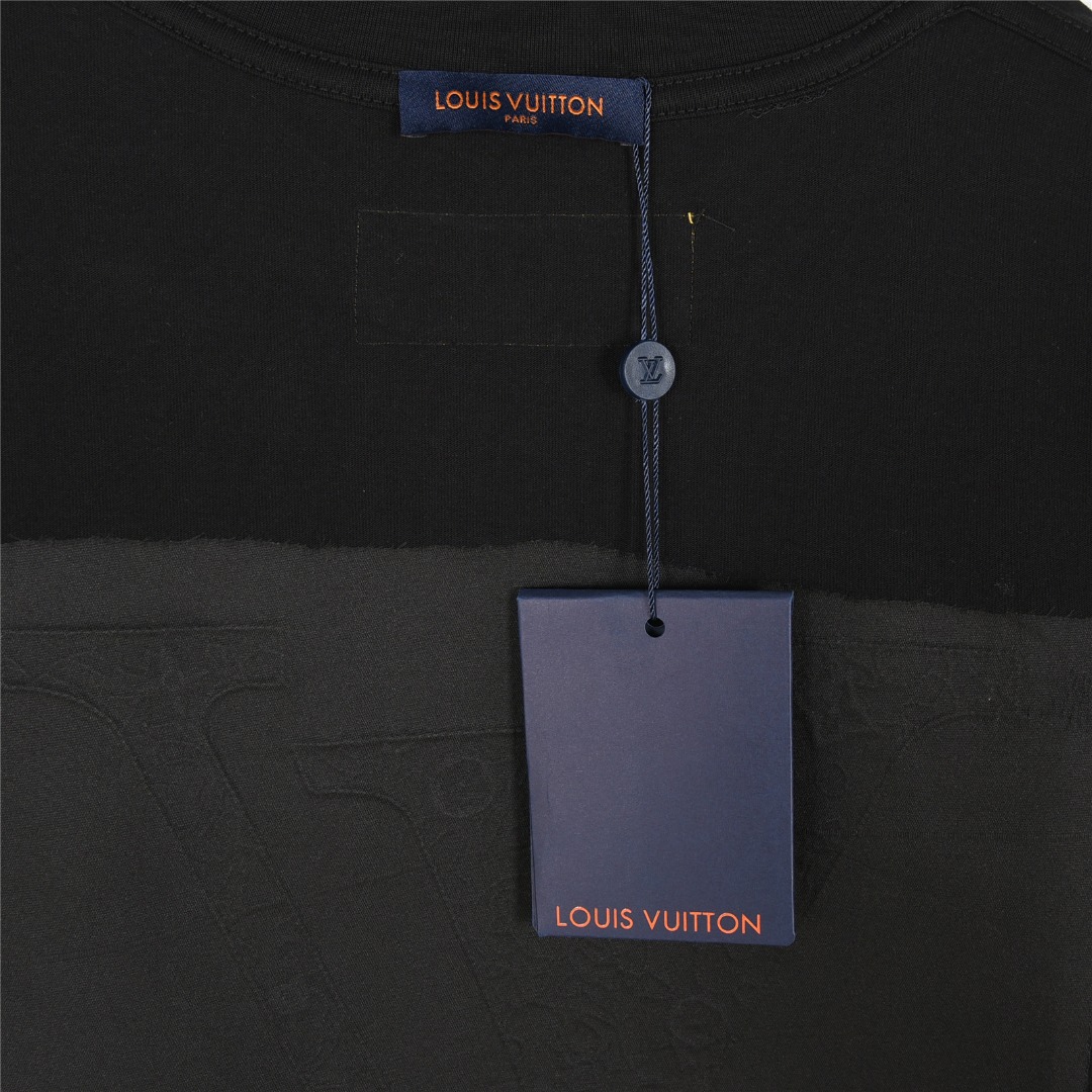 Louis Vuitton/路易威登 25ss 暗纹立体大logo绳绣短袖T恤