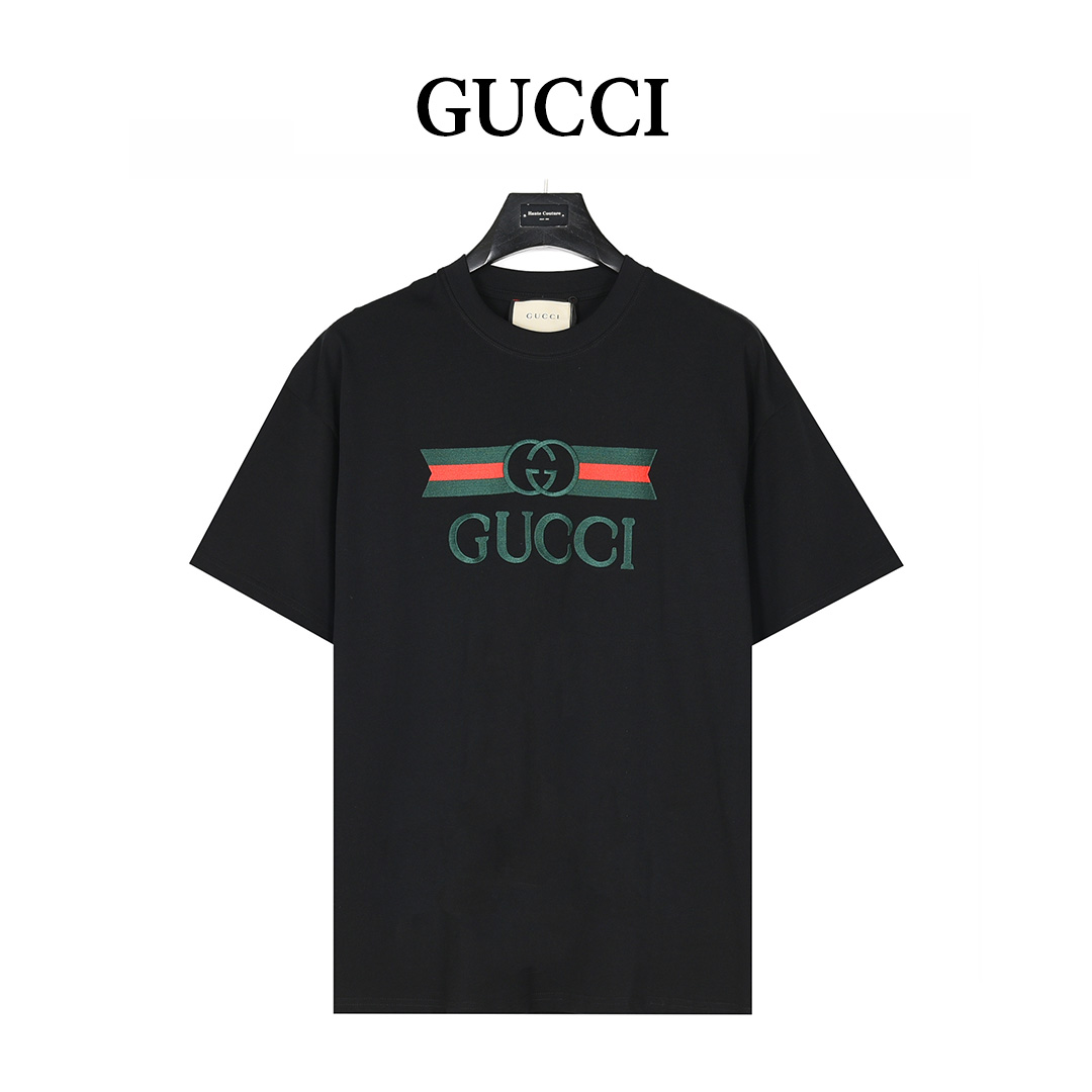 Gucci/古驰 腰带徽标刺绣短袖T恤