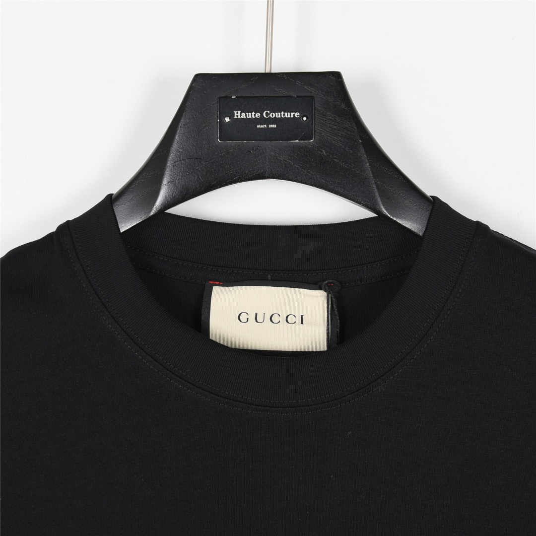 Gucci/古驰 腰带徽标刺绣短袖T恤