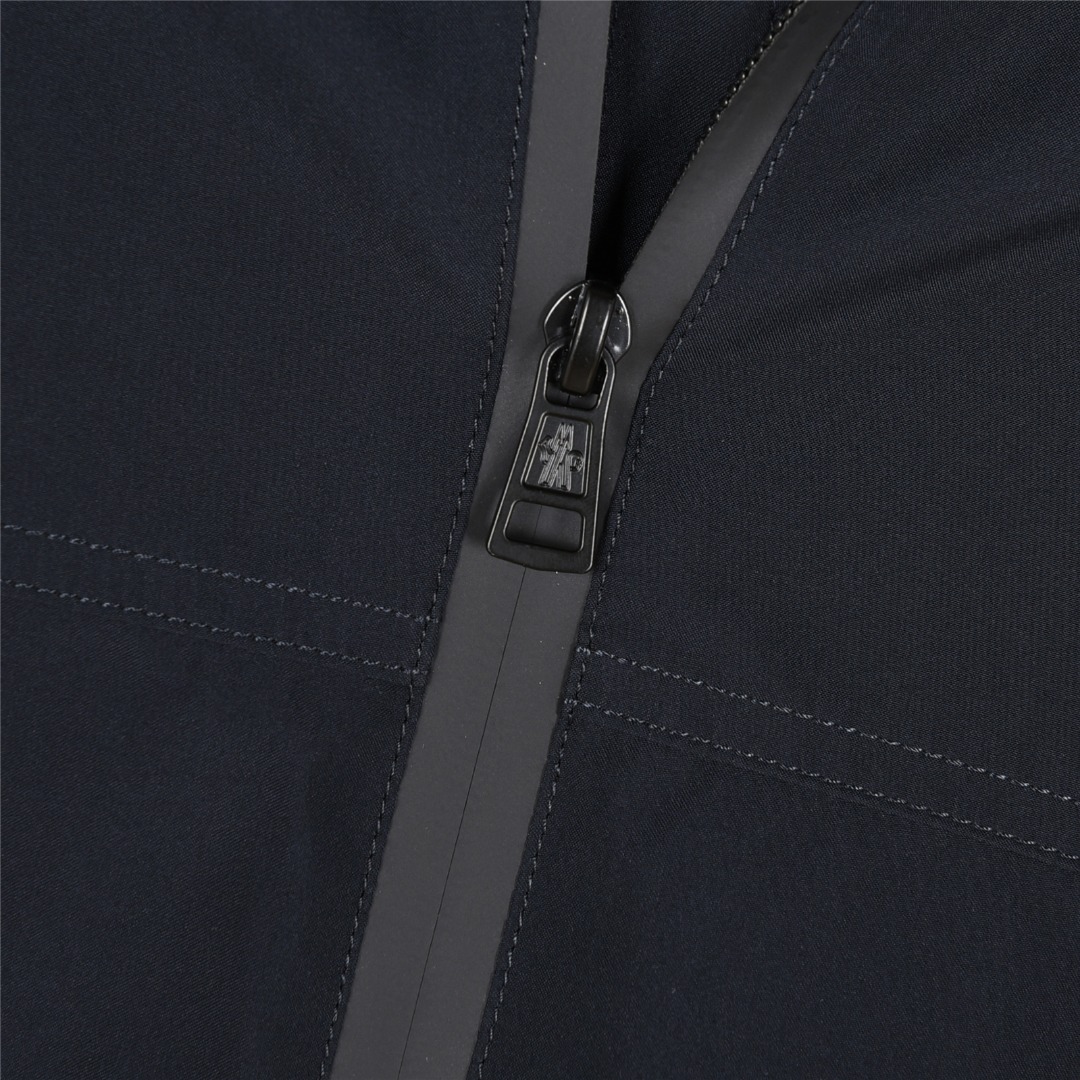 Moncler/蒙口 25ss 小标刺绣拉链连帽夹克外套 藏青