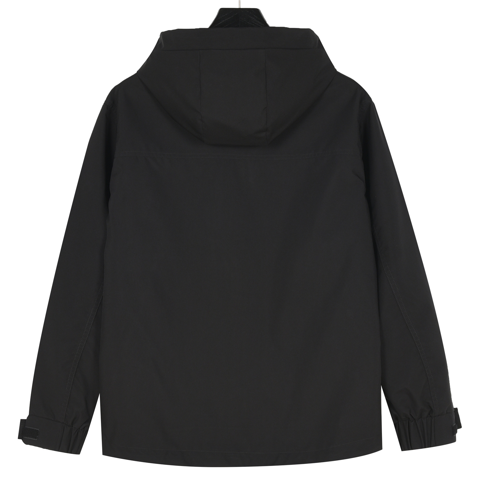 Prada/普拉达 25ss 压胶金属三角拉链连帽夹克外套 黑色