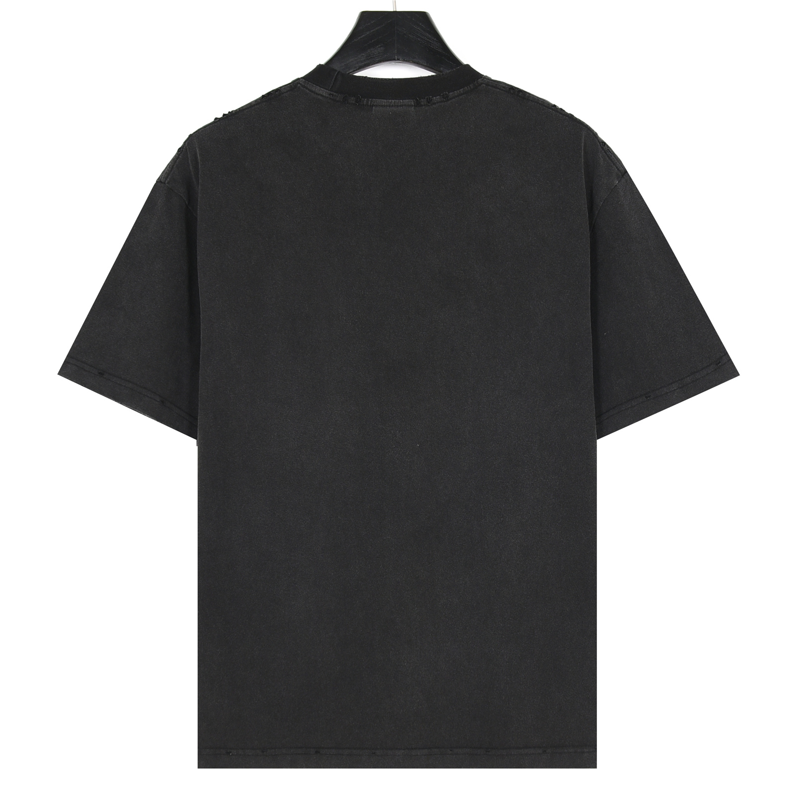 Balenciaga/巴黎世家 25ss 反转字母双B印花水洗破洞短袖T恤
