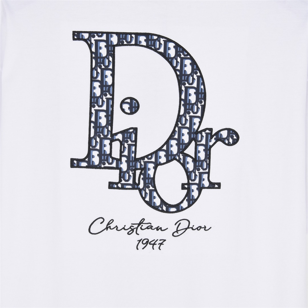 Dior/迪奥 25ss 贴布老花字母刺绣短袖T恤